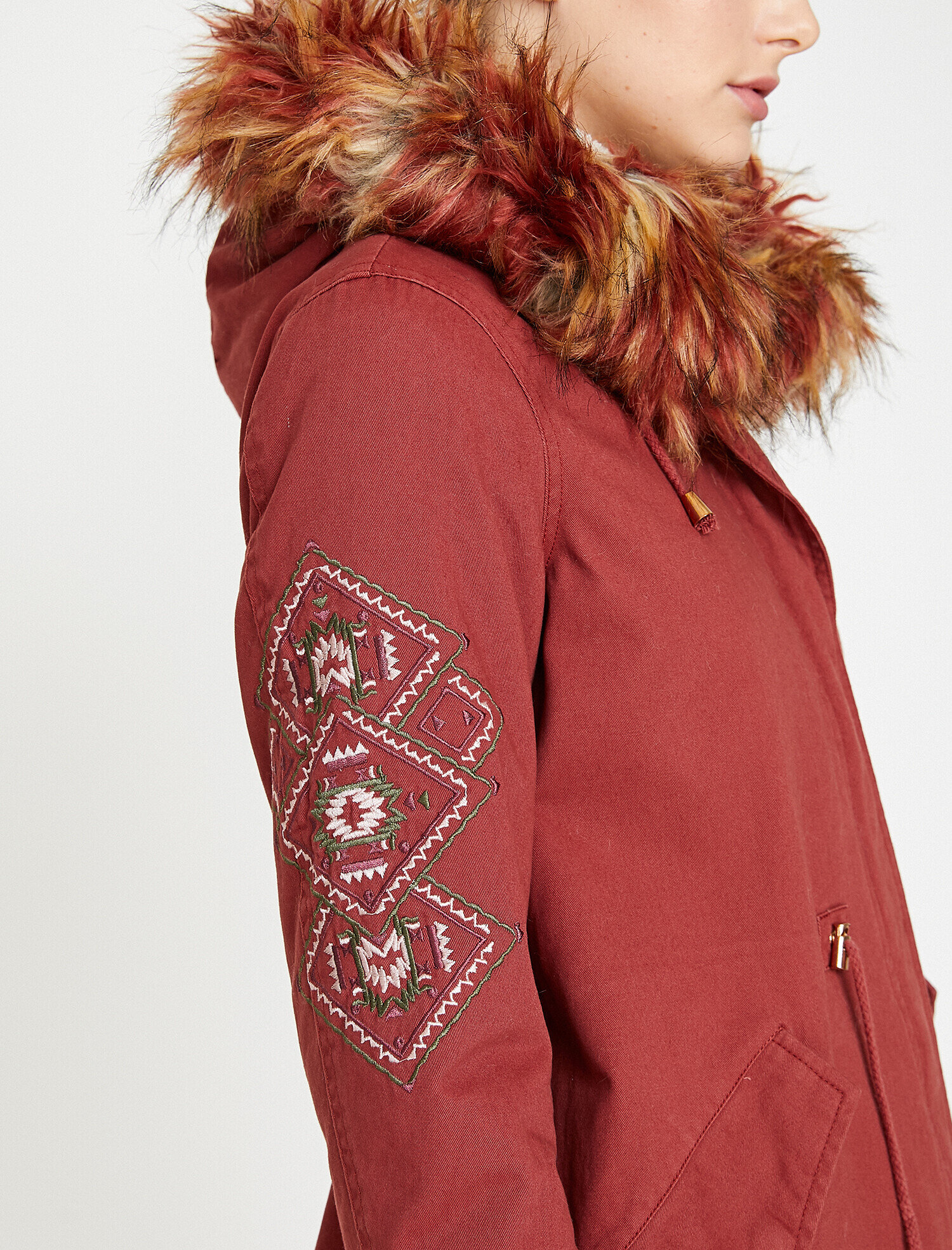 Suni Kürk Kapüşonlu Parka