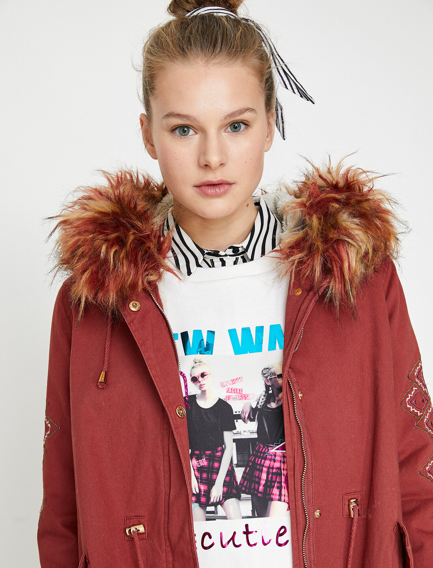 Suni Kürk Kapüşonlu Parka