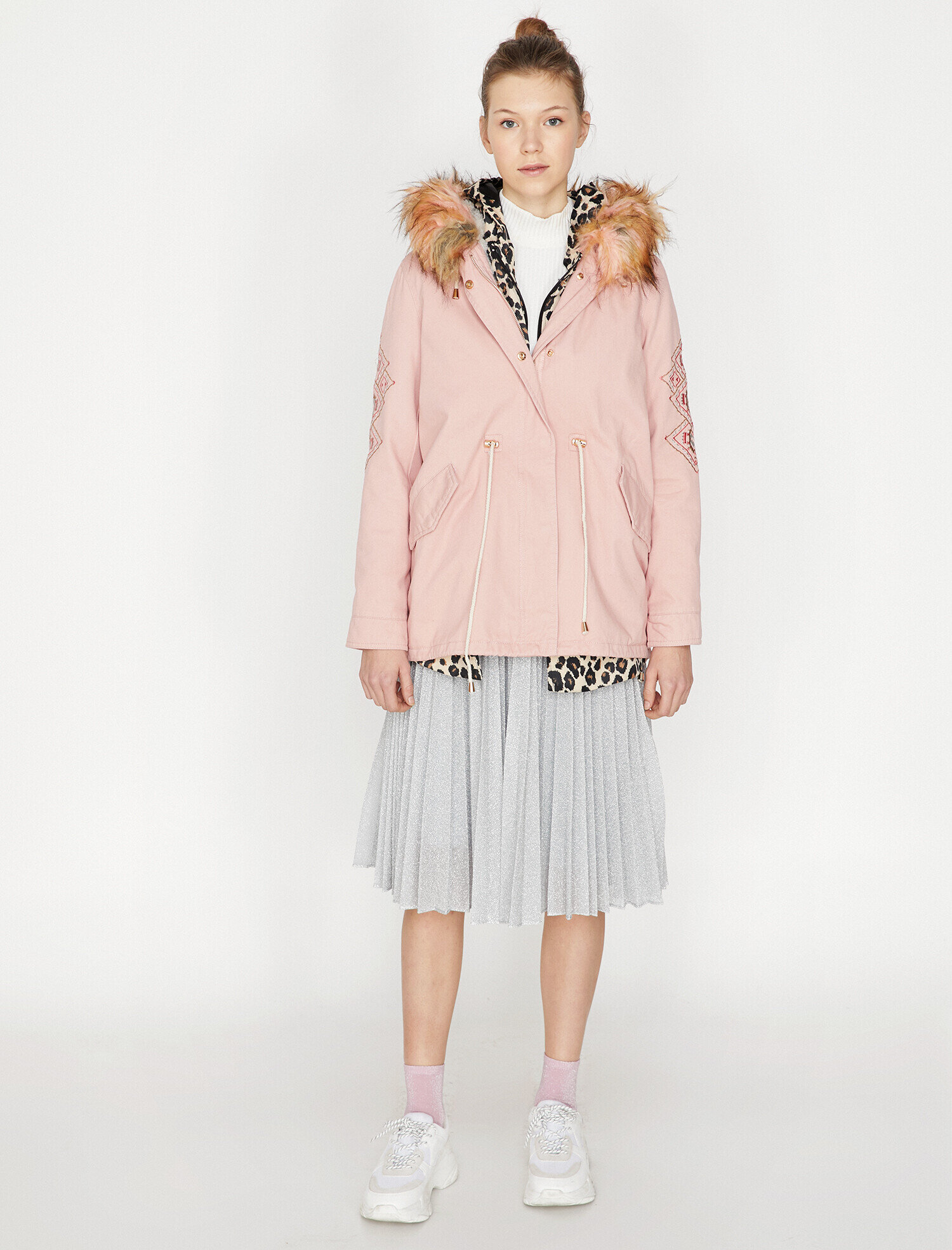   Suni Kürk Kapüşonlu Parka