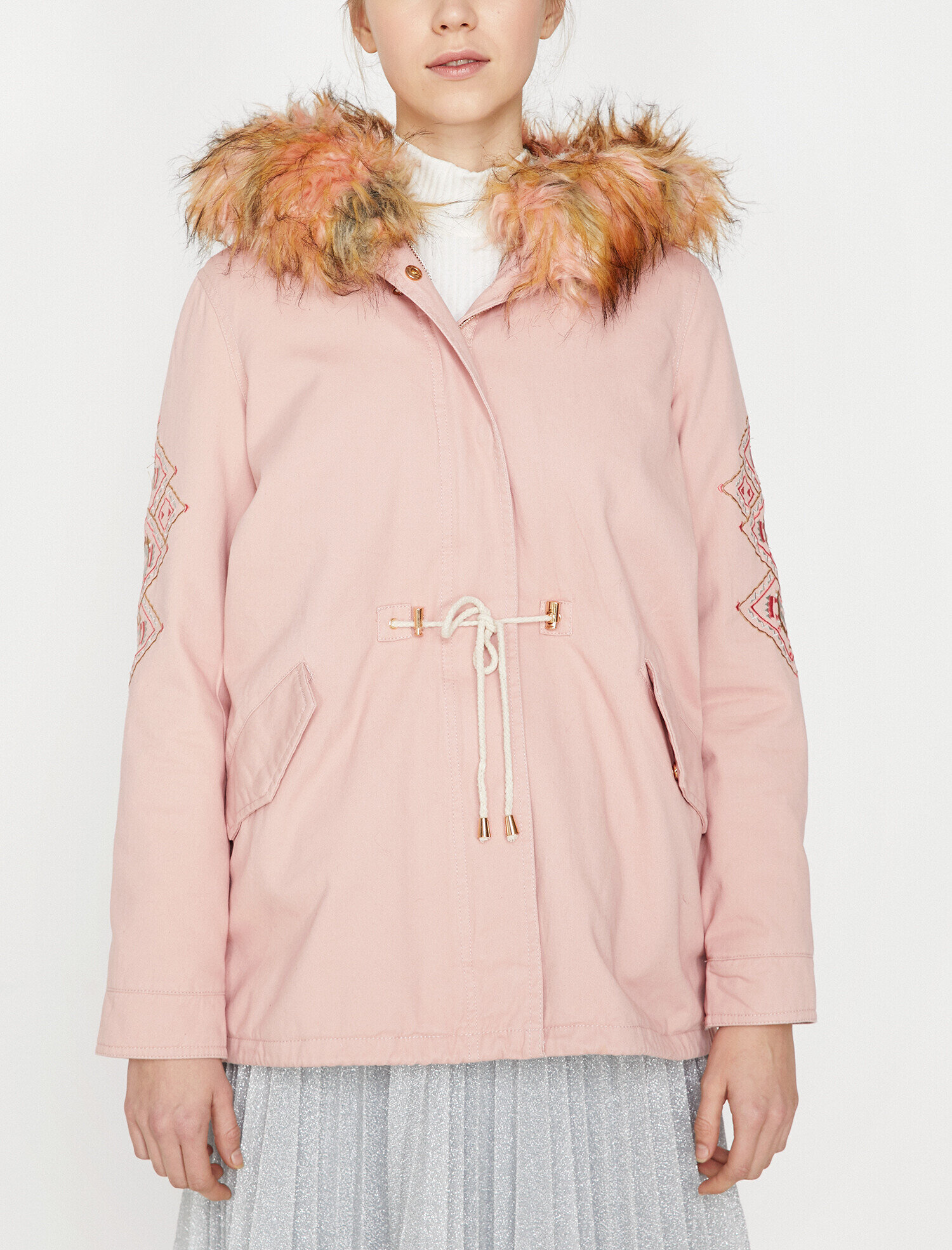   Suni Kürk Kapüşonlu Parka