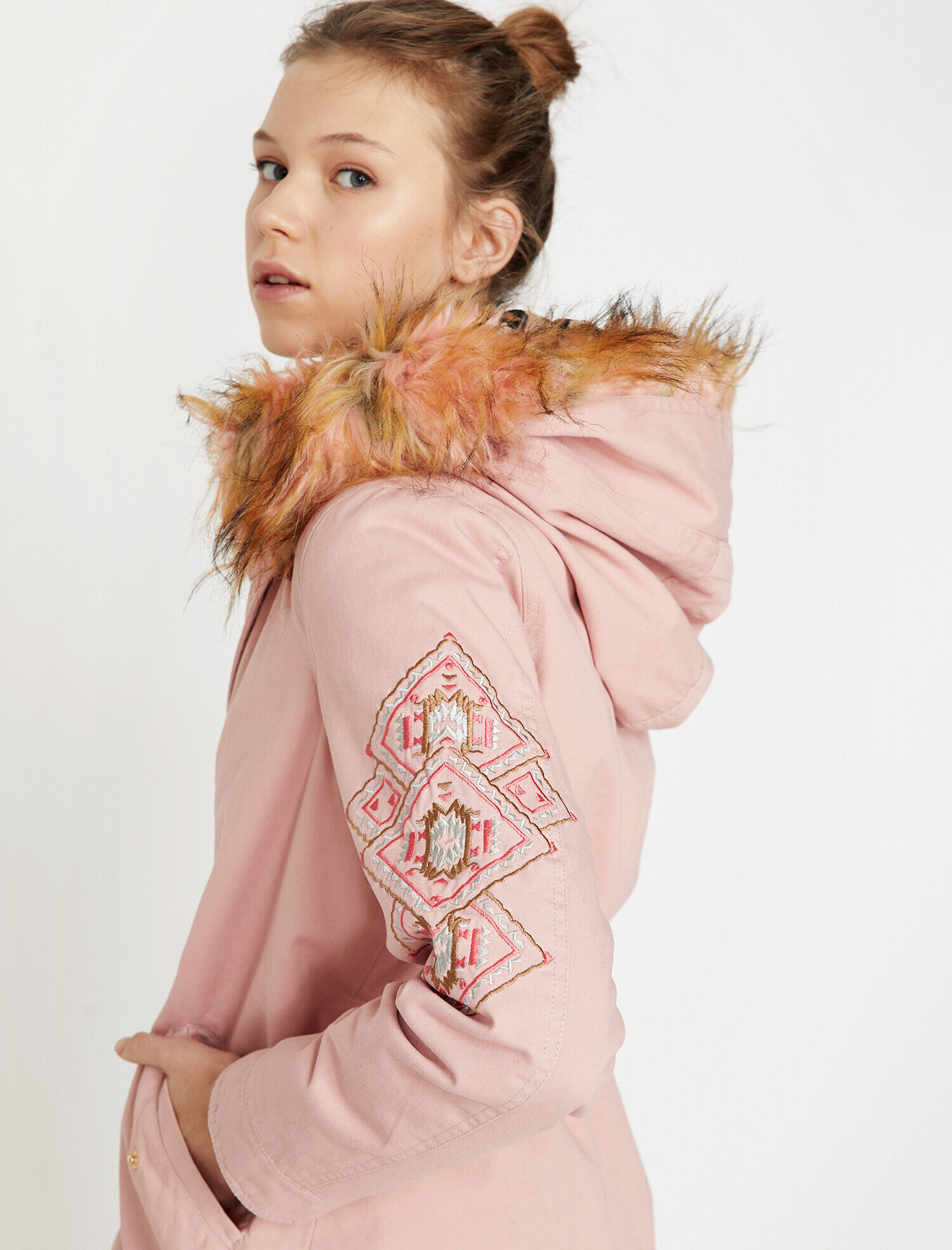   Suni Kürk Kapüşonlu Parka