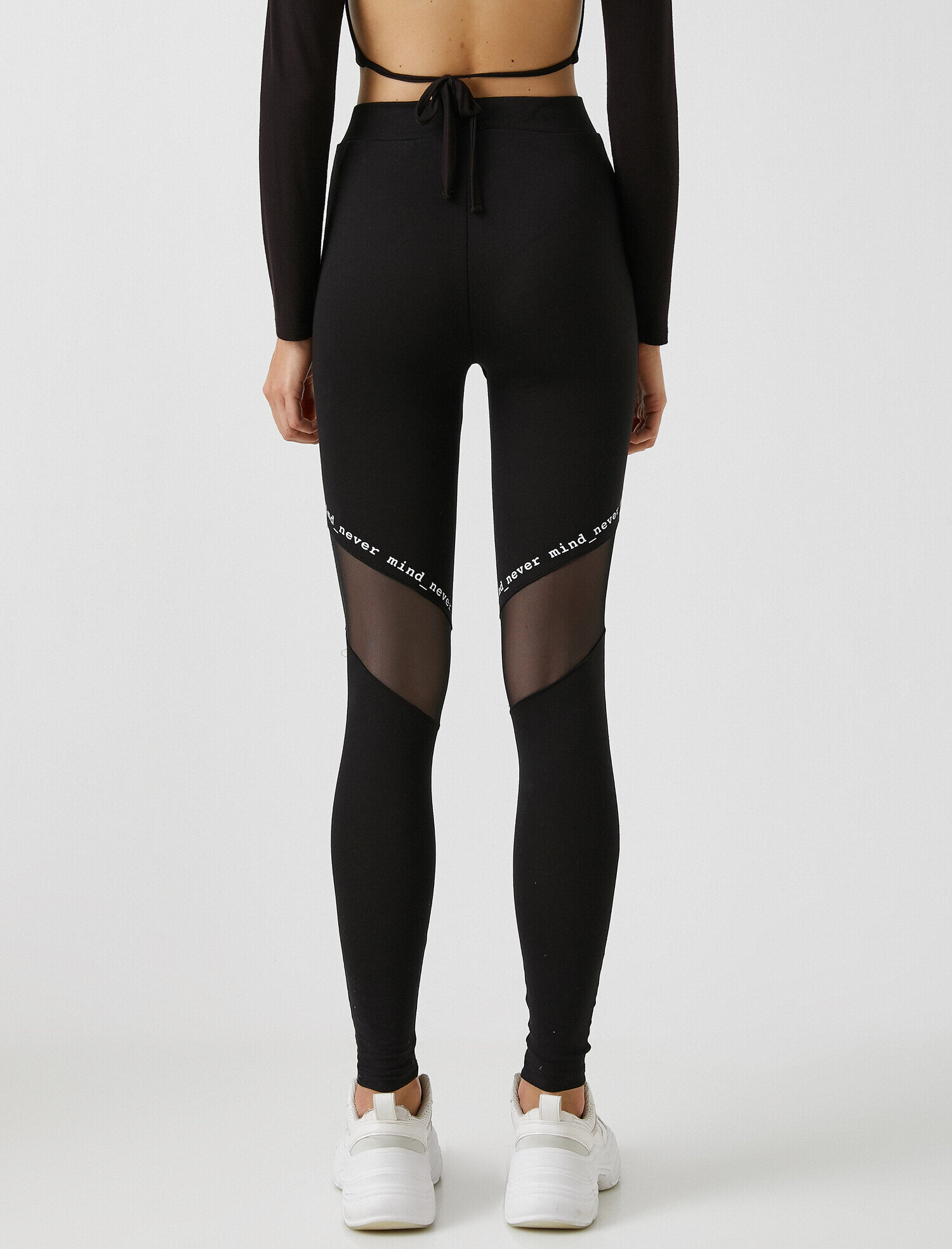   Baskılı Transparan Detaylı Tayt