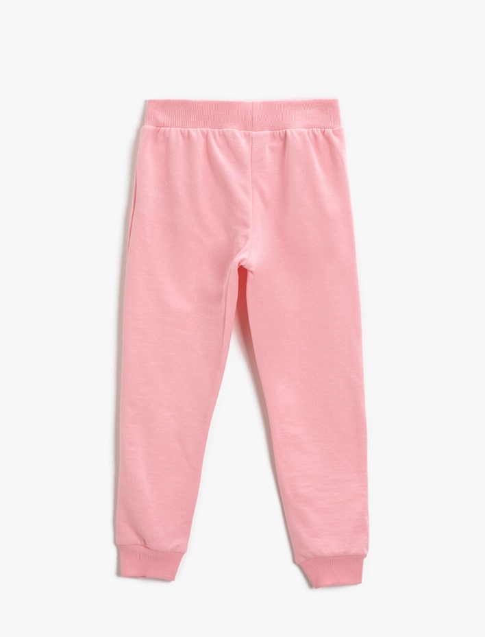 Kız Çocuk Beli Lastikli Eşofman Altı Pamuklu