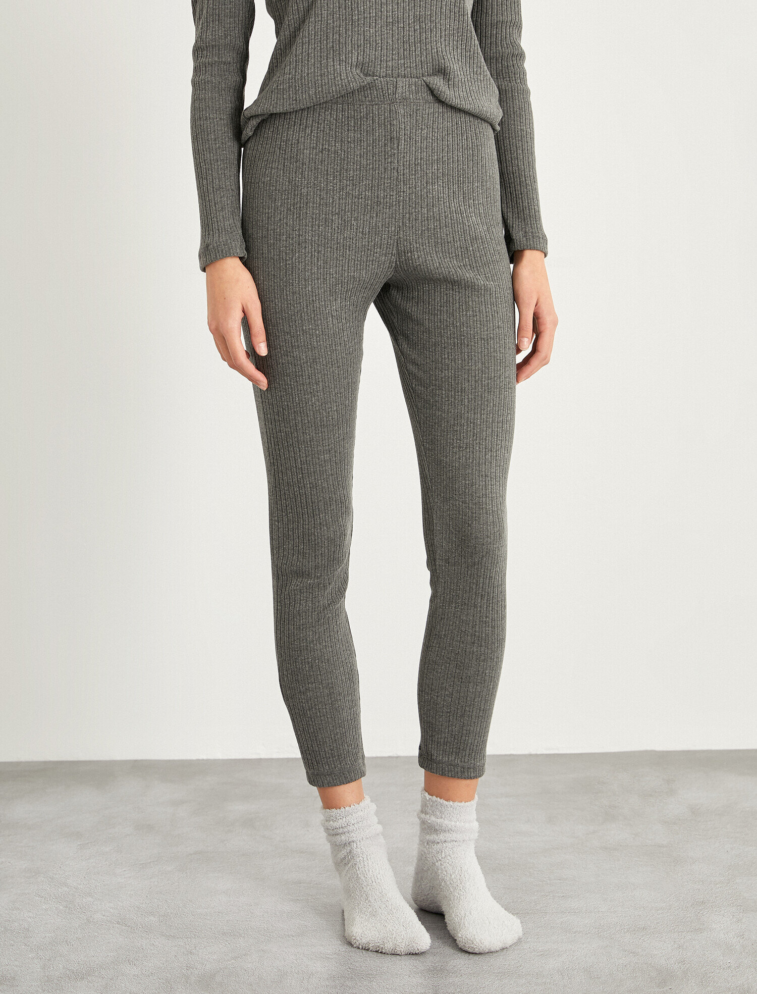 Ribanalı Triko Pijama Altı