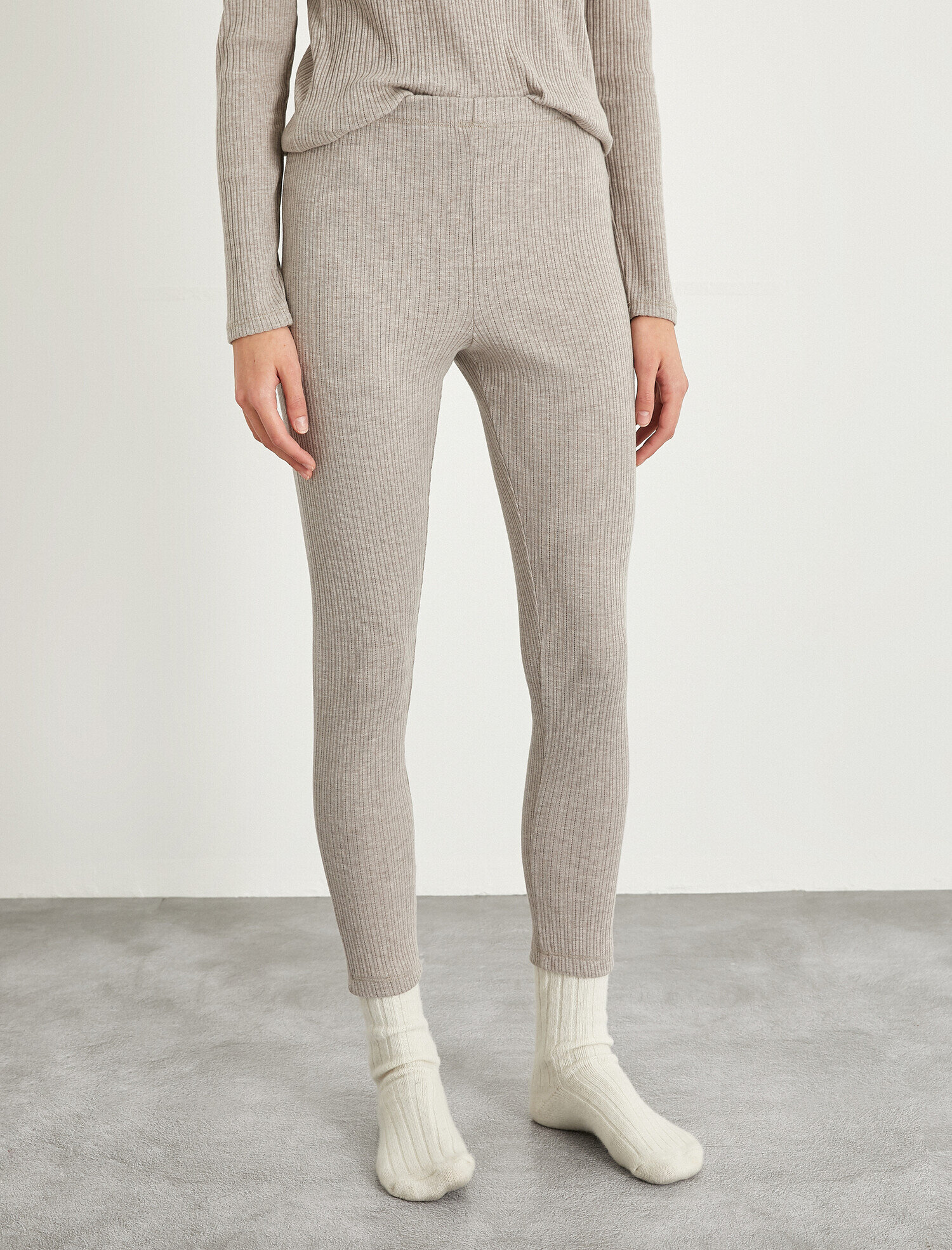 Ribanalı Triko Pijama Altı