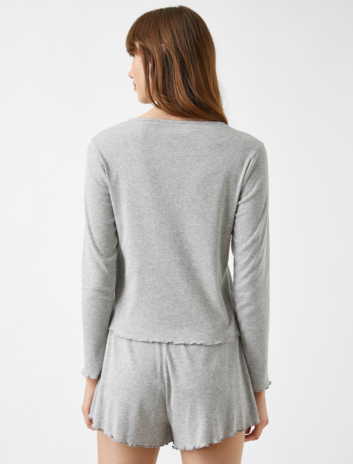   Fitilli Fırfırlı Pijama Üstü