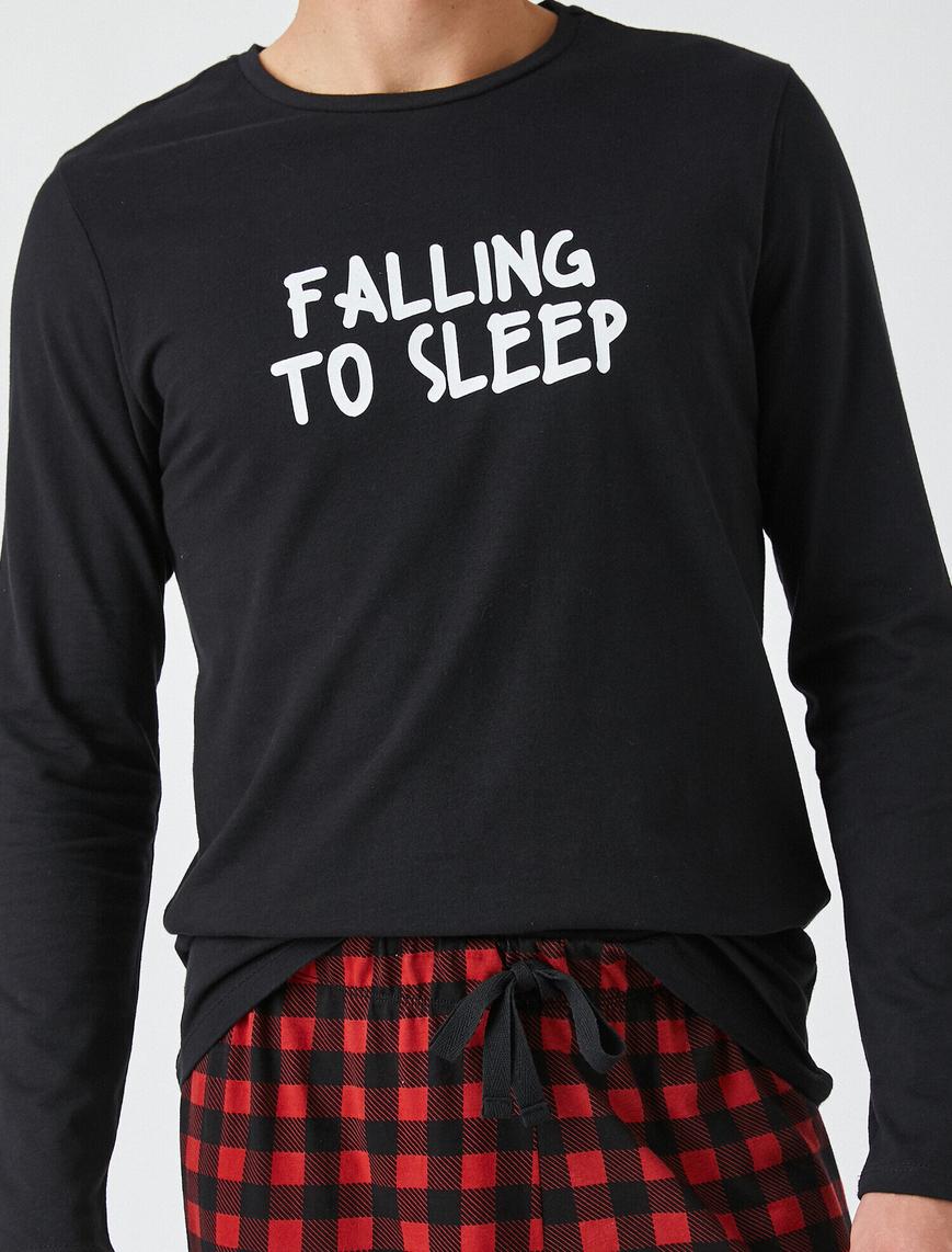   Pamuklu Kareli Uzun Kollu Pijama Seti