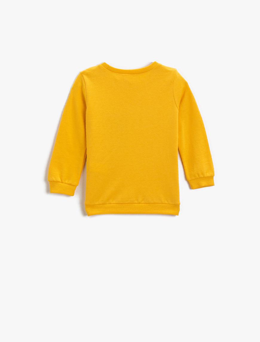  Erkek Bebek Bisiklet Yaka Uzun Kollu Baskılı Sweatshirt