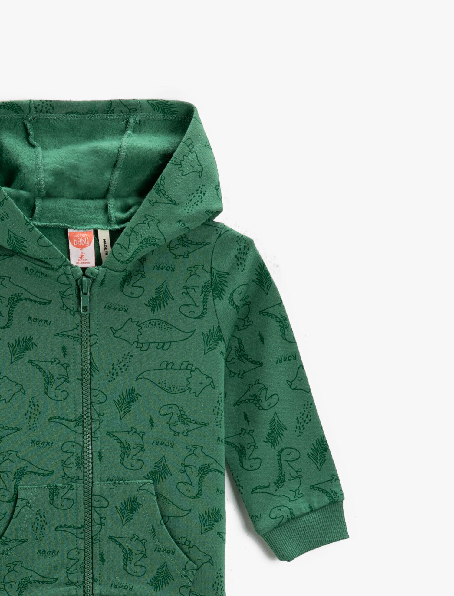  Erkek Bebek Kapüşonlu Hırka Pamuklu Baskılı