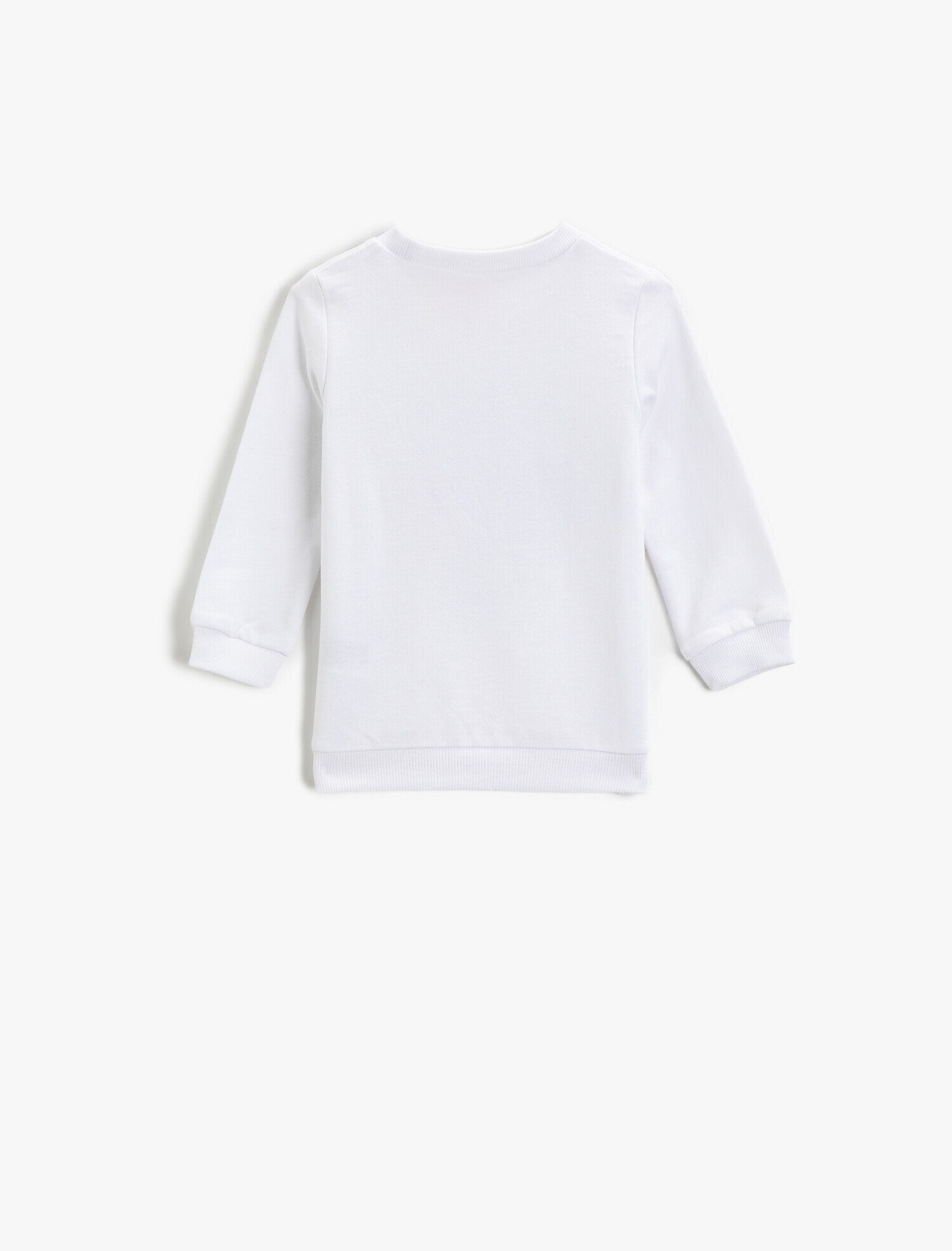Erkek Bebek Pamuklu Sweatshirt s Yazılı Baskılı Bisiklet Yaka