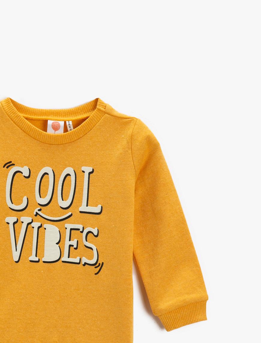  Erkek Bebek Yazı Baskılı Sweatshirt