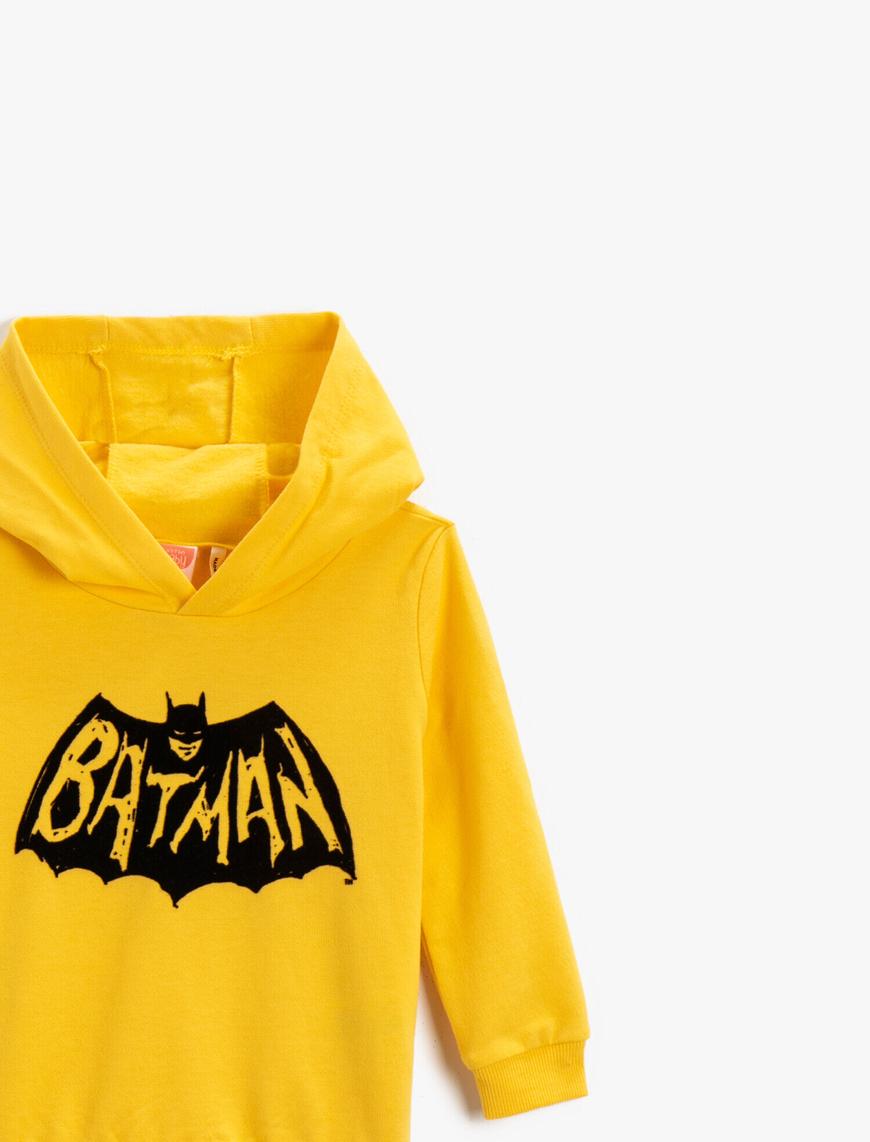  Erkek Bebek Batman Lisanslı Sweatshirt Kapüşonlu Pamuklu