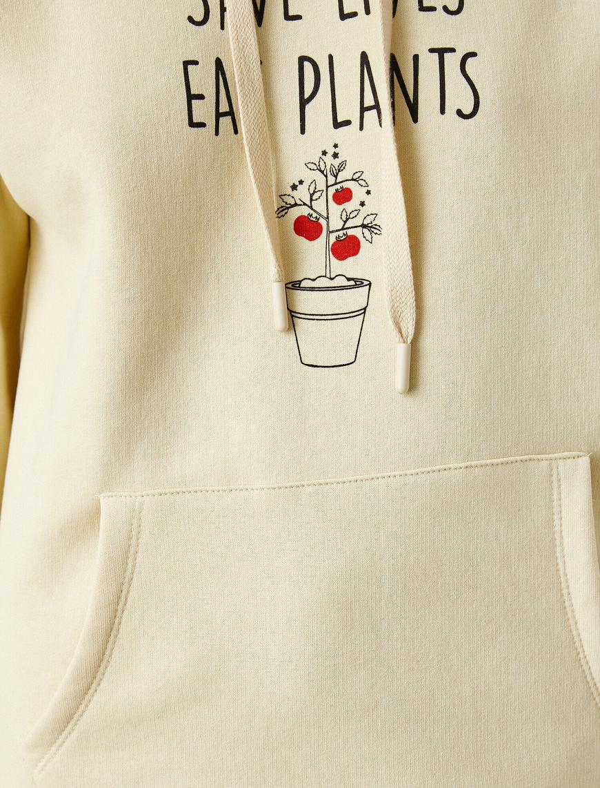   Baskılı Kapüşonlu Sweatshirt