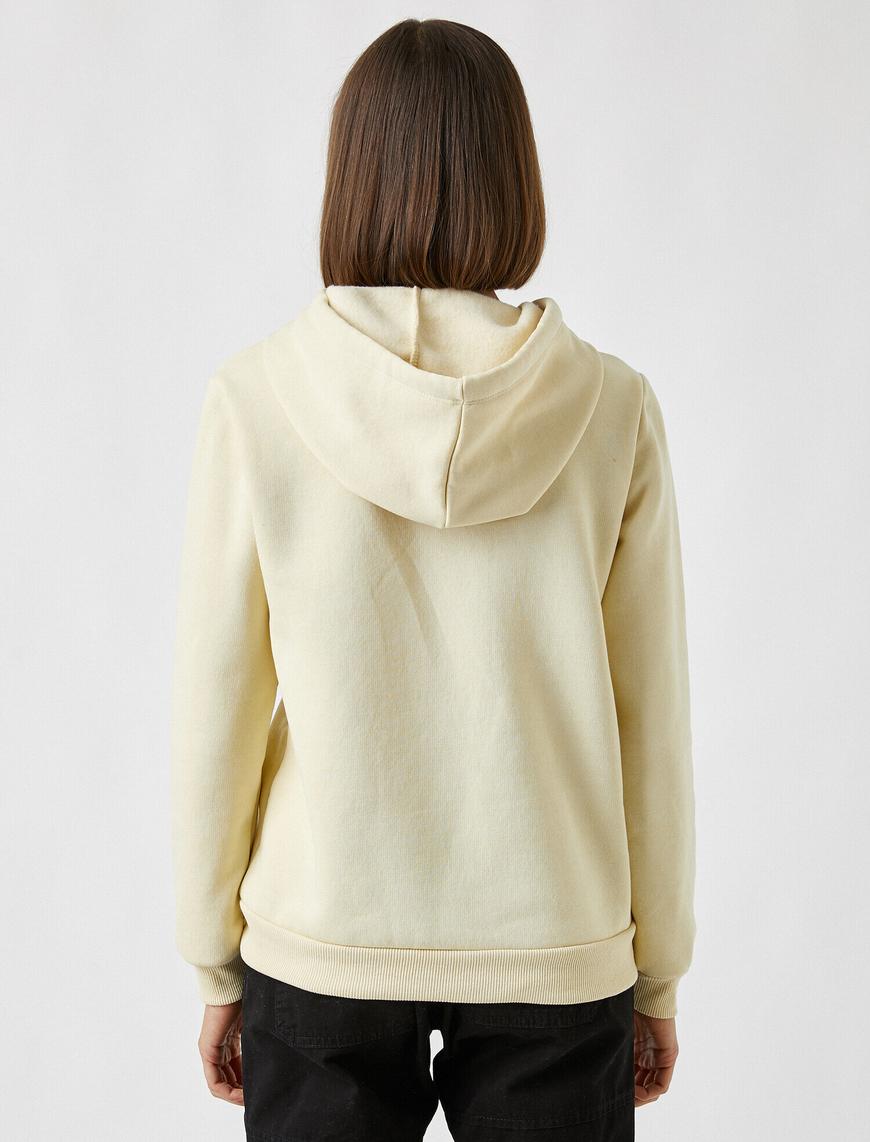   Baskılı Kapüşonlu Sweatshirt