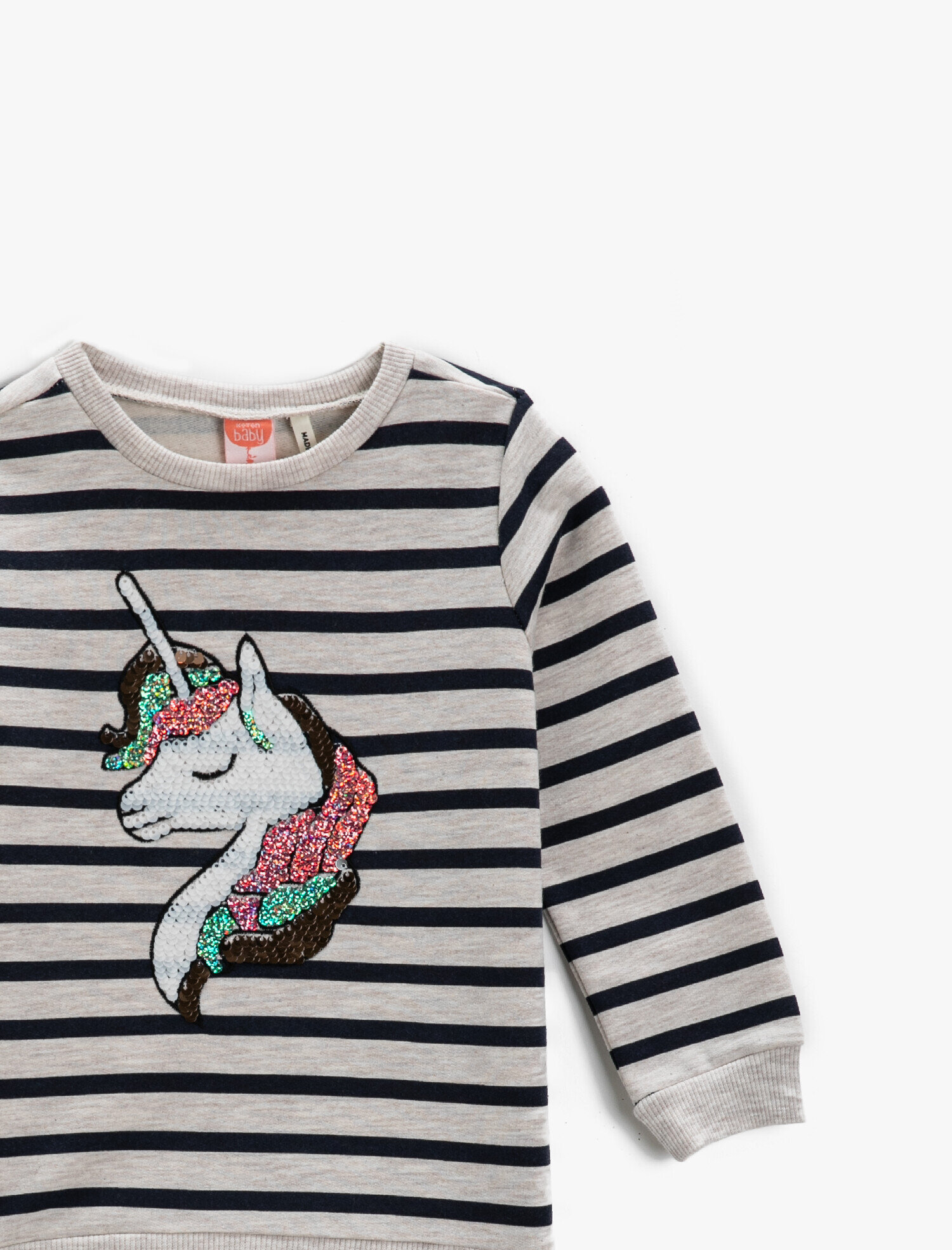  Kız Bebek Unicorn İşlemeli Sweatshirt
