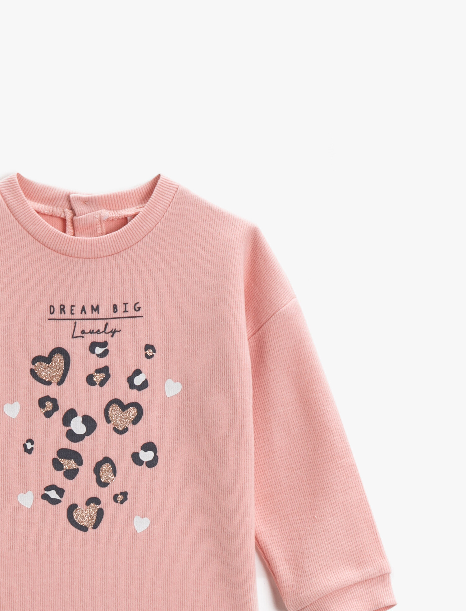  Kız Bebek Baskılı Sweatshirt Uzun Kollu Bisiklet Yaka