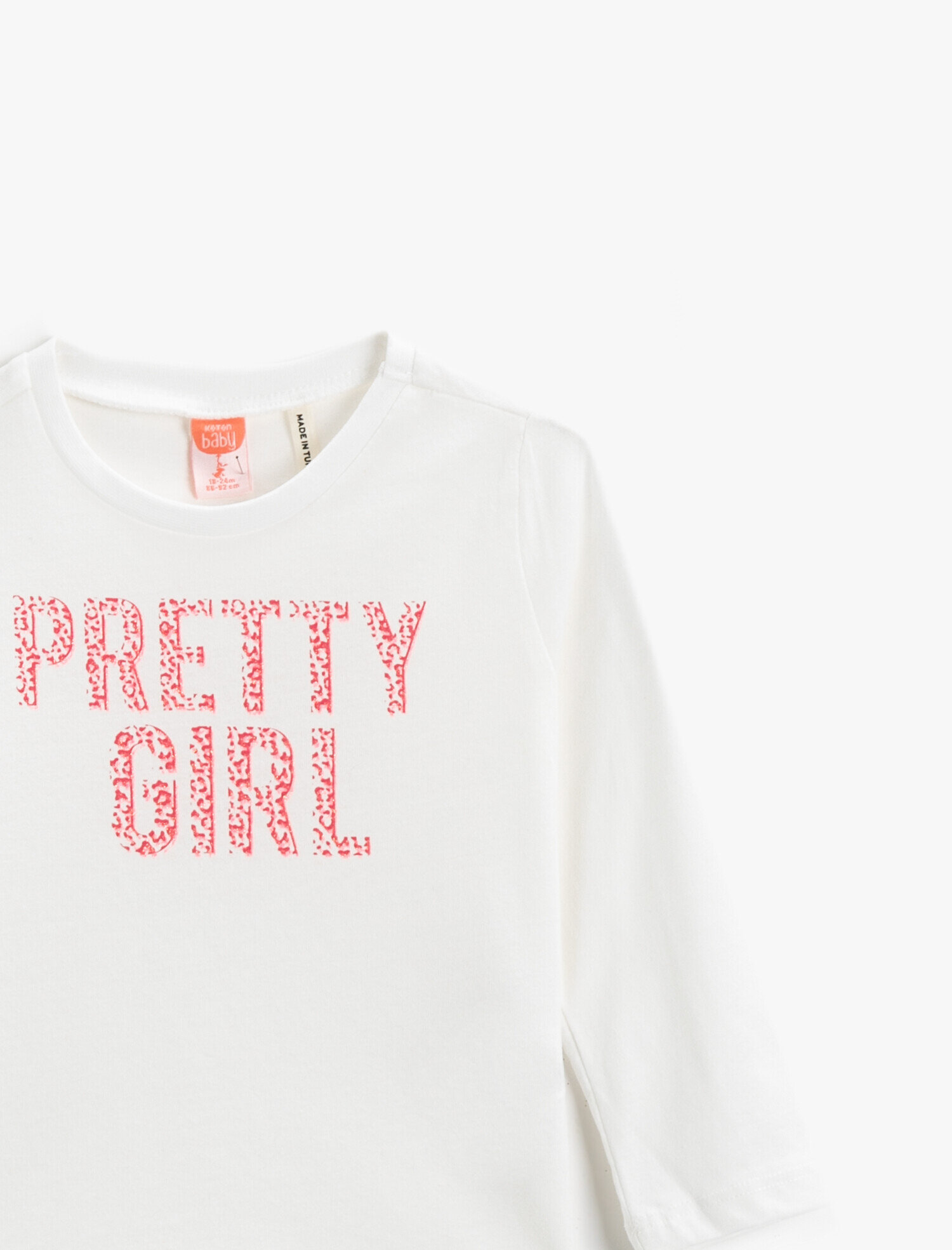  Kız Bebek Slogan Baskılı Tişört Pamuklu