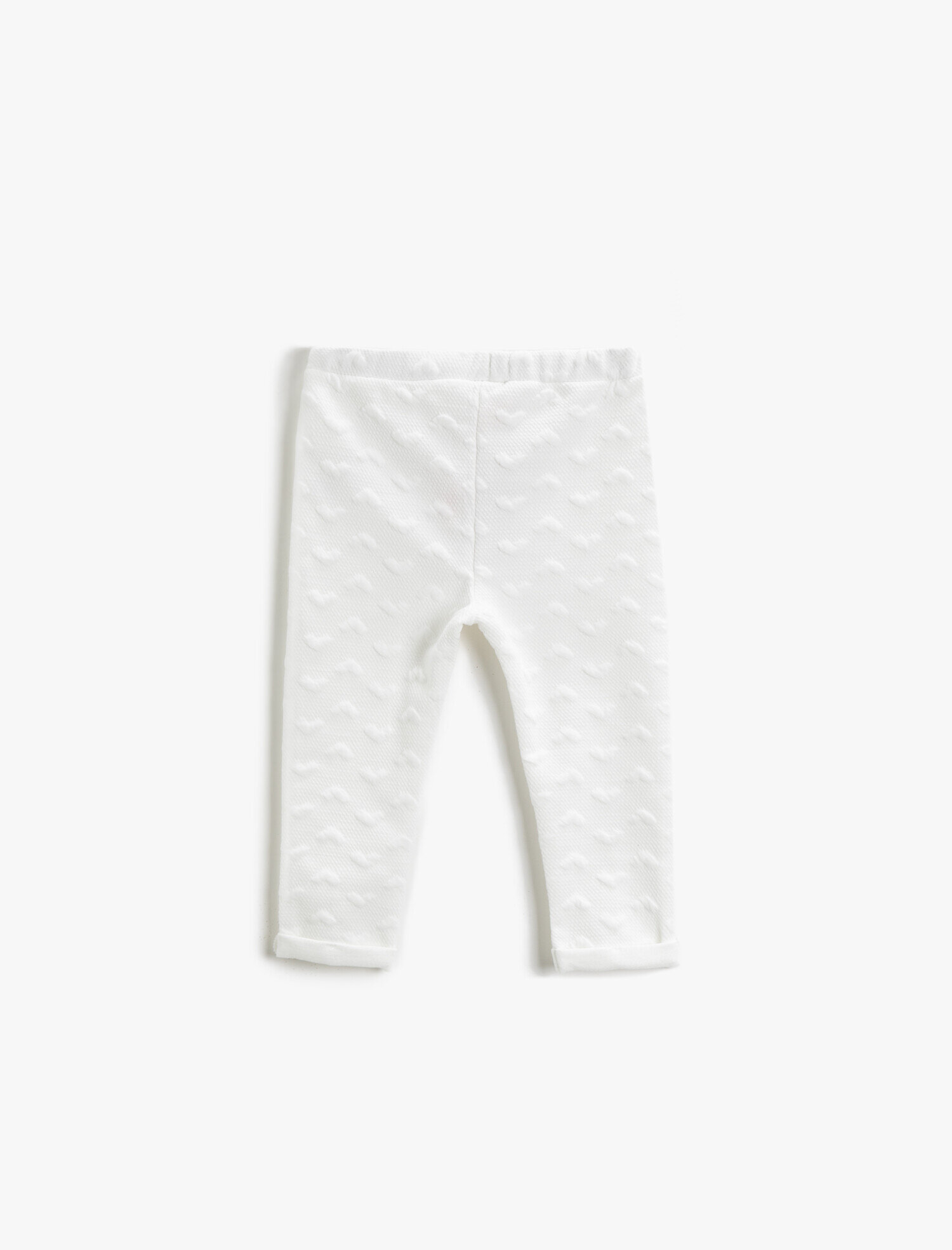  Kız Bebek Beli Lastikli Eşofman Altı Kabartma Desenli