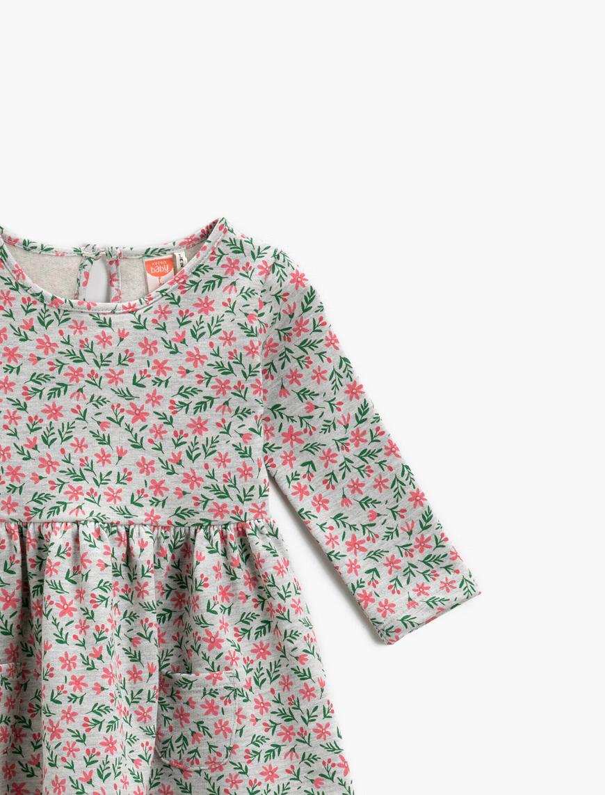  Kız Bebek Çiçekli Fırfırlı Elbise