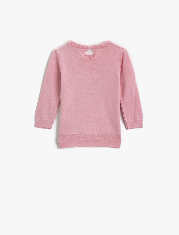 Kız Bebek Pamuklu Hayvan Figürü İşlemeli Kazak