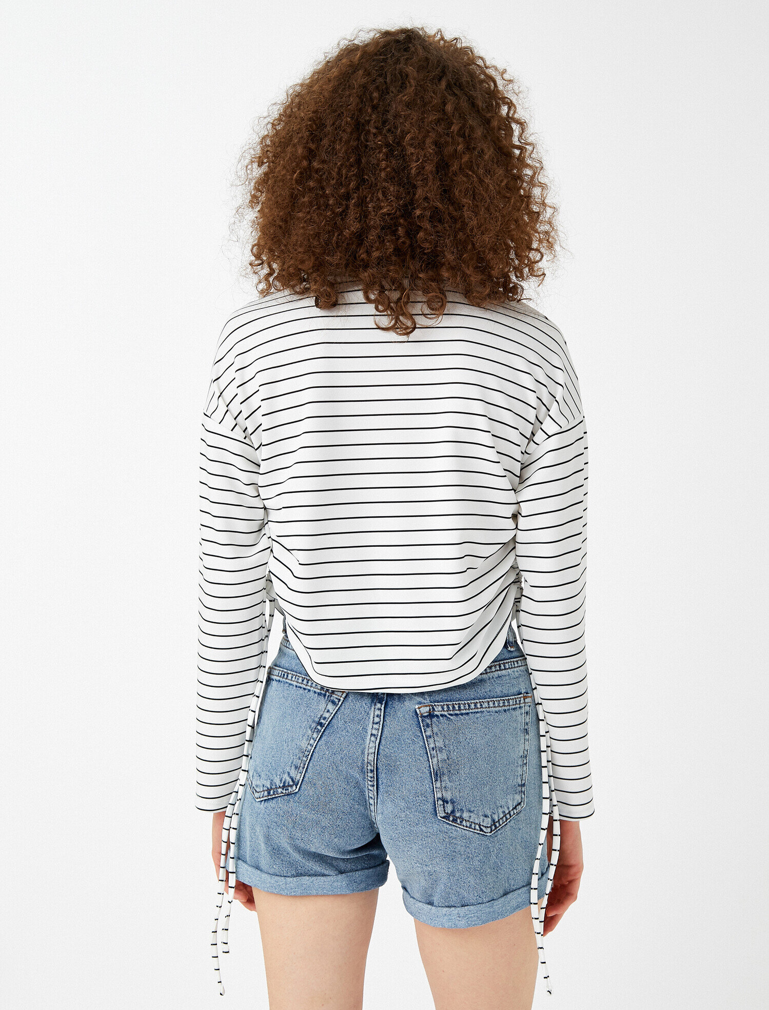   Çizgili Sweatshirt Crop