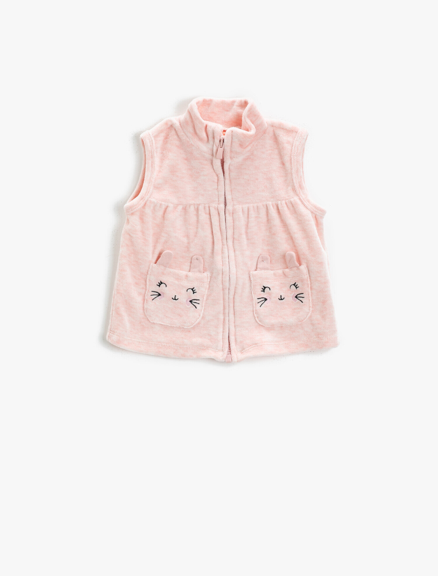  Kız Bebek Kedi Figürü Baskılı Zıbın Seti