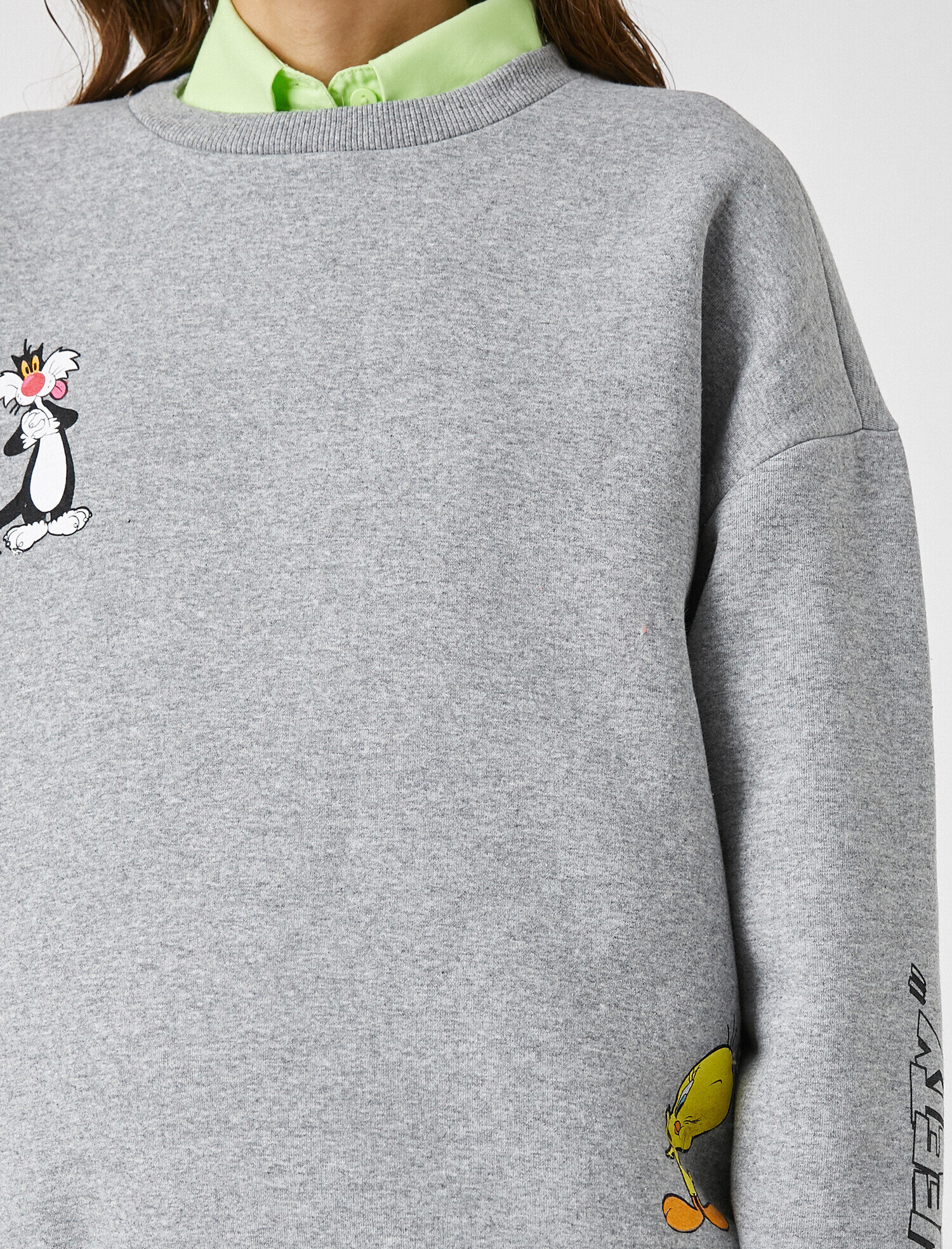  Warner Bros Lisanslı Baskılı Bisiklet Yaka Sweatshirt