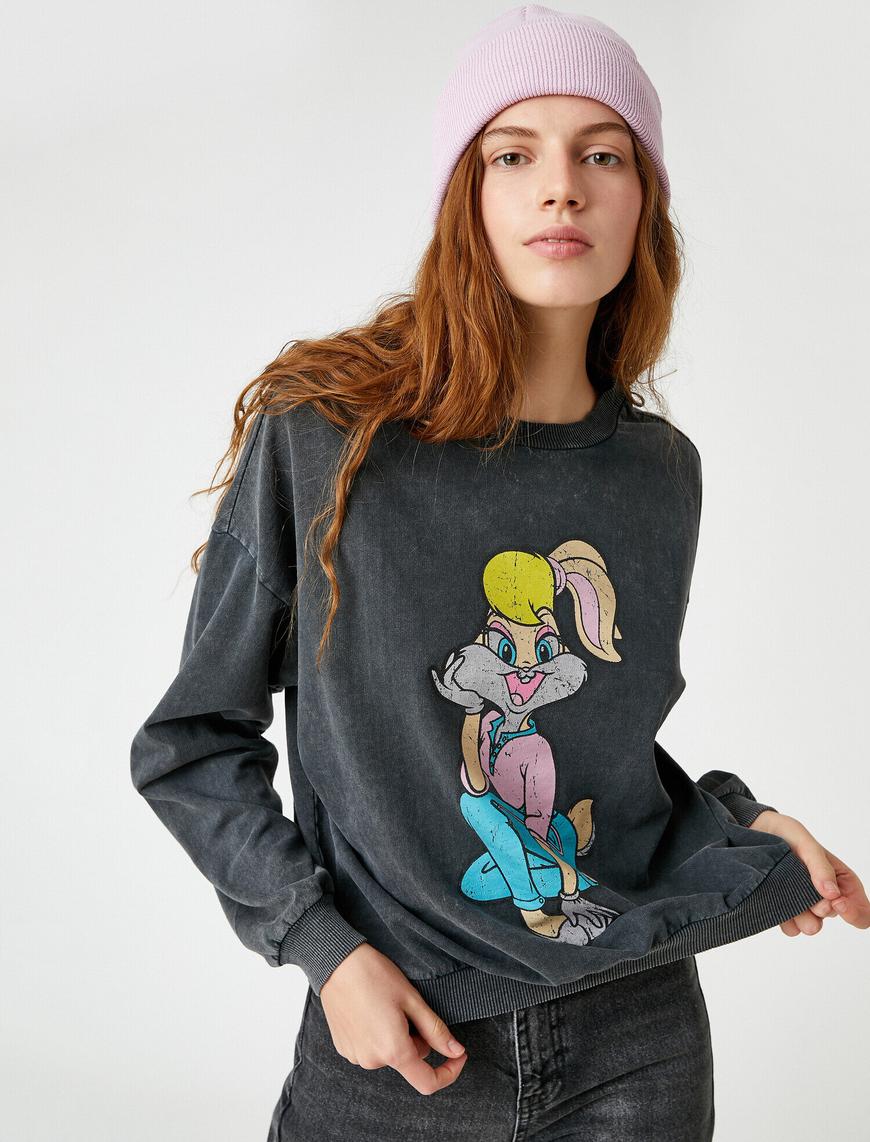  Uzun Kollu Baskılı Sweatshirt Lola Bunny Lisanslı