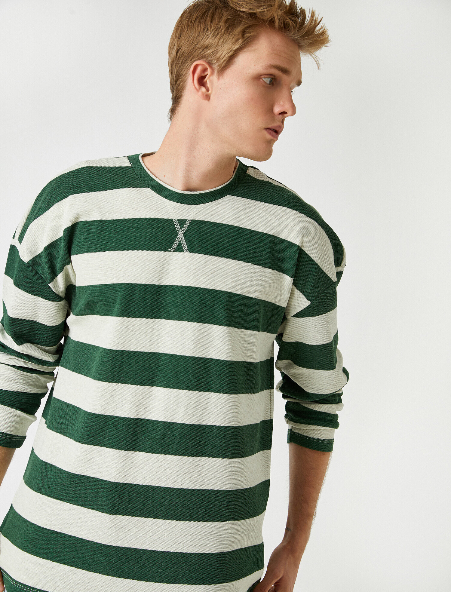   Oversize Çizgili Uzun Kollu Tişört