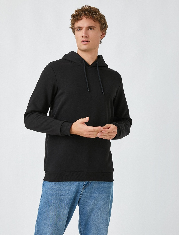  Basic Kapüşonlu Sweatshirt