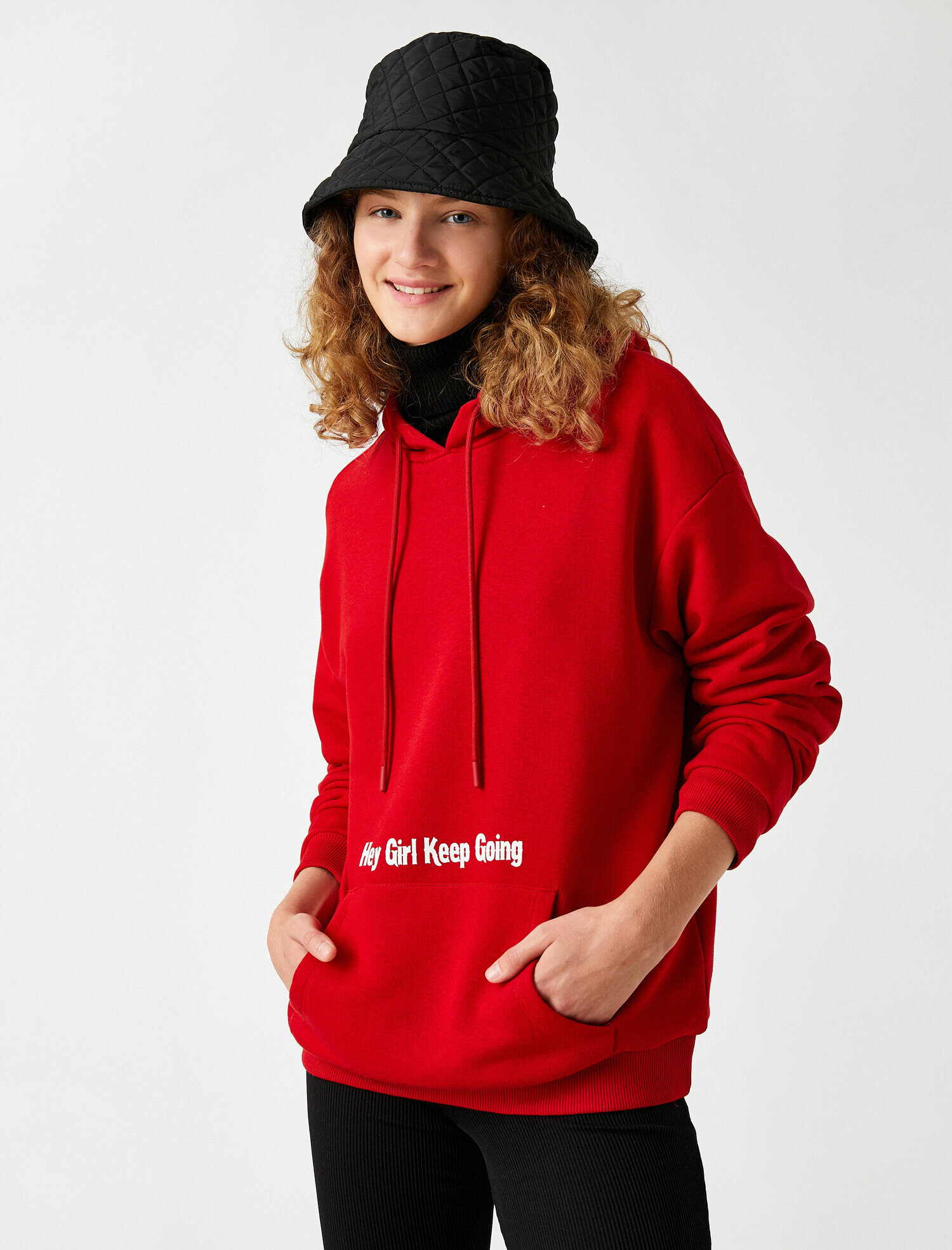   Kapüşonlu Baskılı Sweatshirt