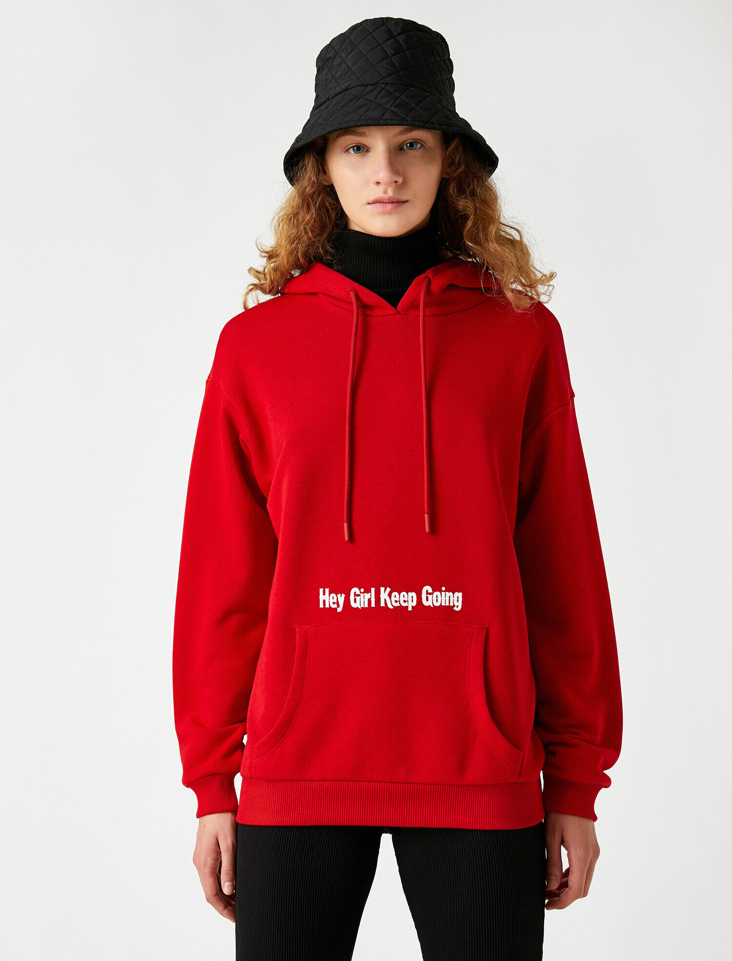   Kapüşonlu Baskılı Sweatshirt