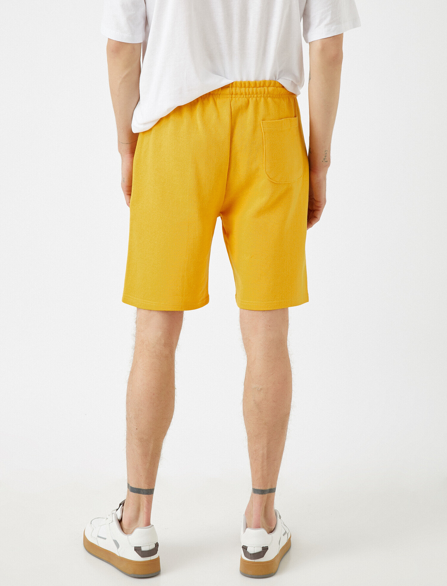   Yazılı Bermuda Şort Pamuklu Cepli