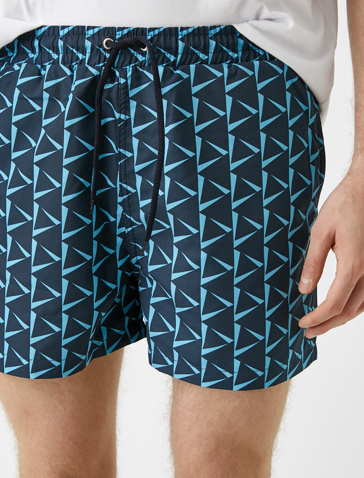   Geometrik Desenli Mayo Yüzme Şortu