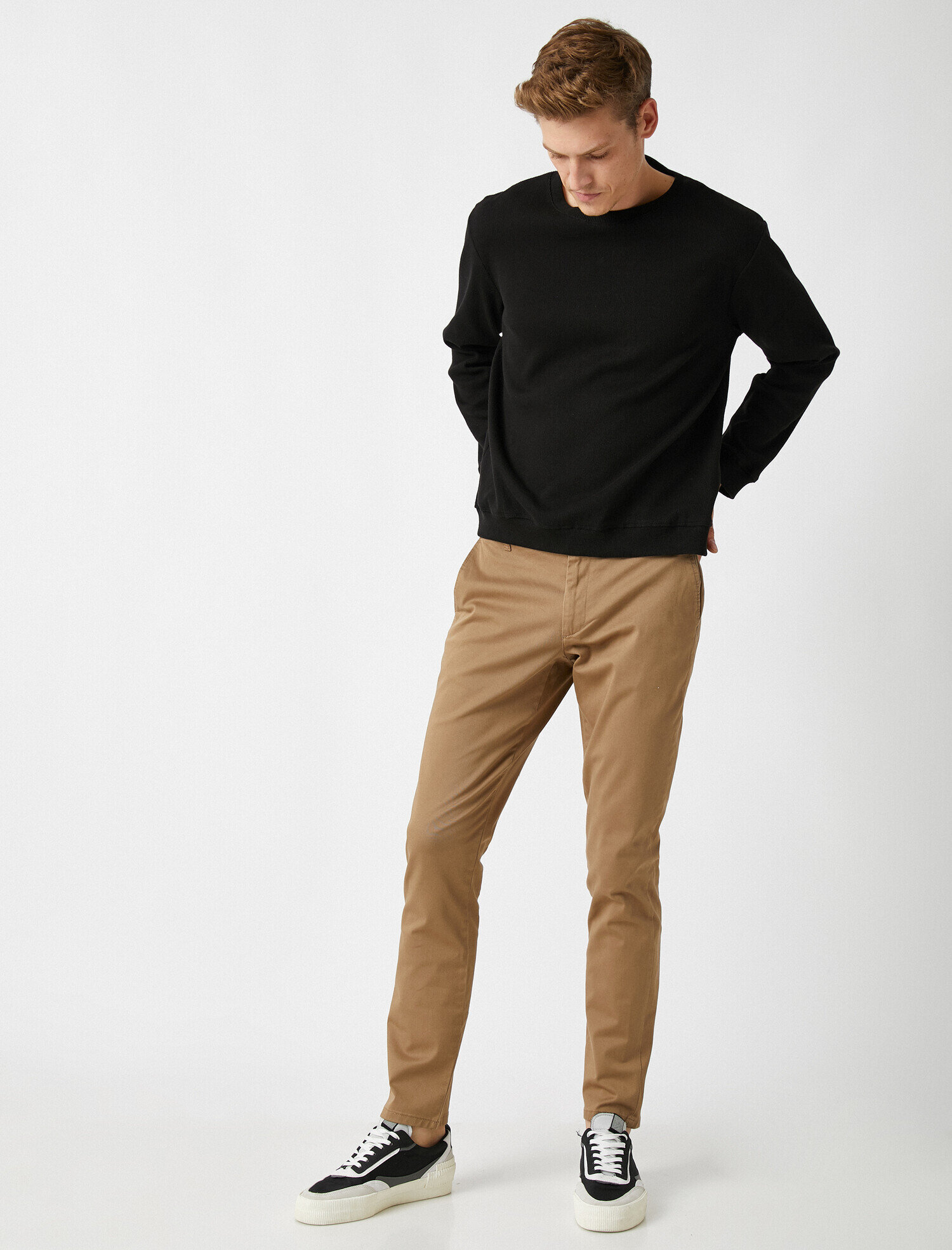   Slim Fit Gabardin Kumaştan Cepli Basic Chino Pantolon