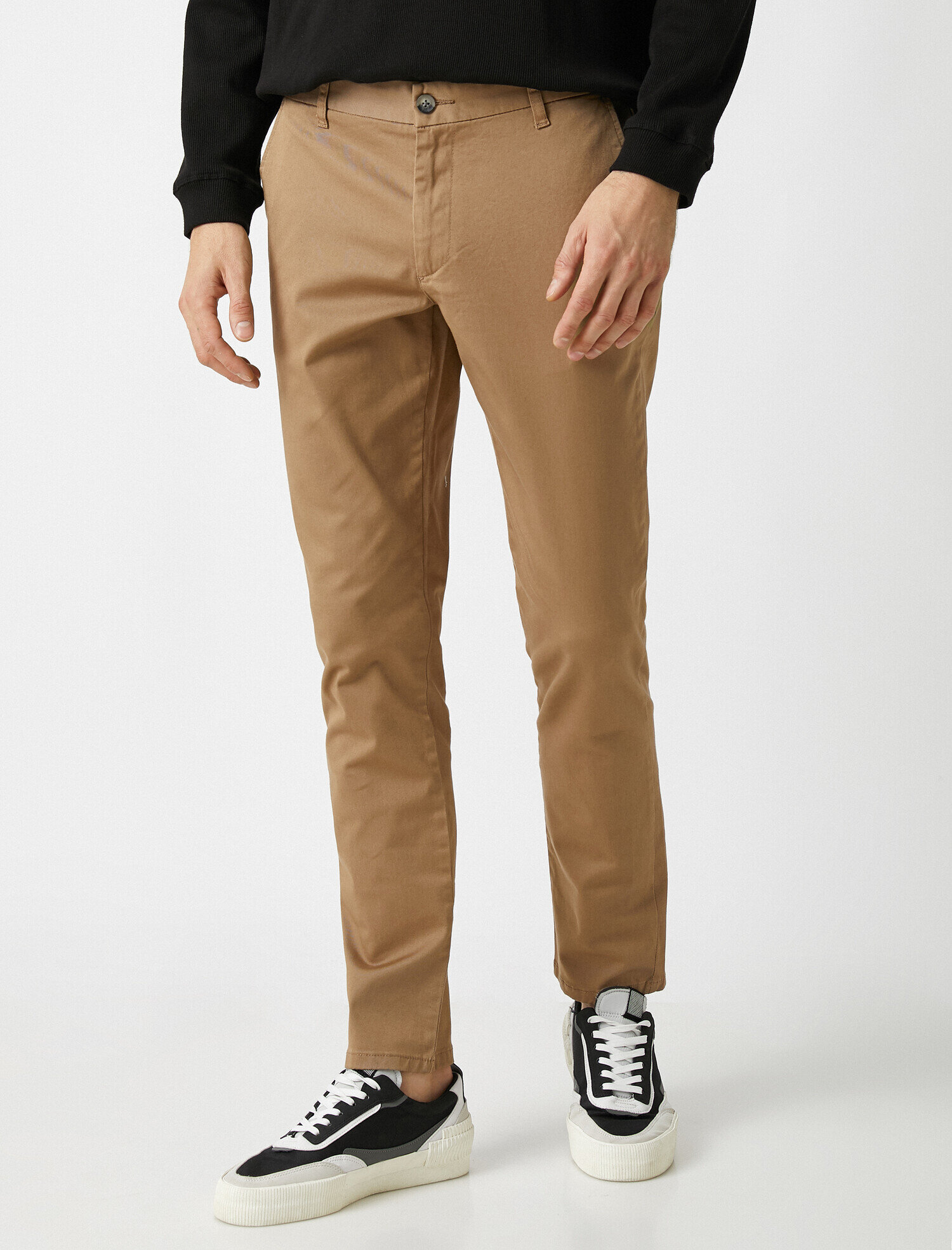   Slim Fit Gabardin Kumaştan Cepli Basic Chino Pantolon