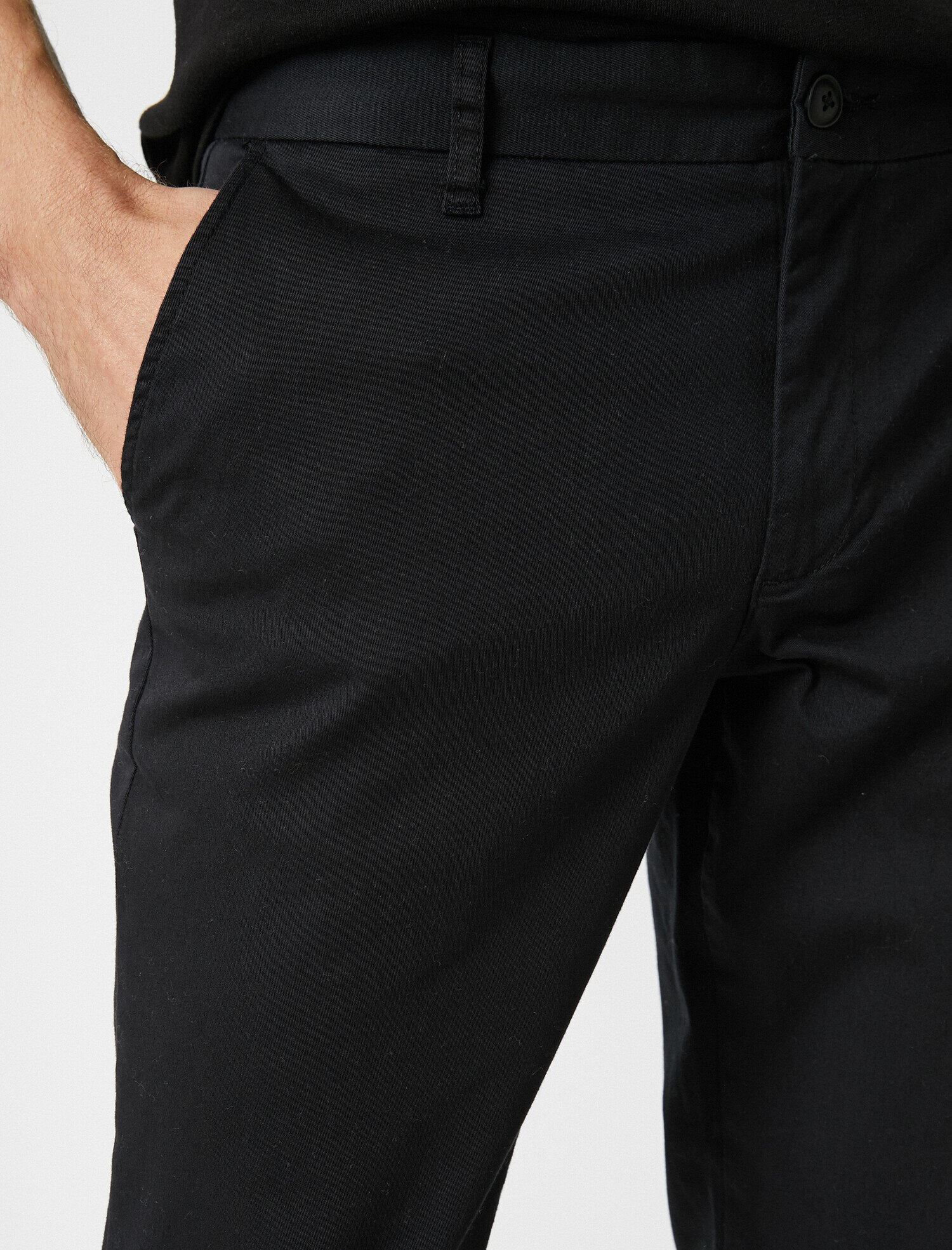 Slim Fit Gabardin Kumaştan Cepli Basic Chino Pantolon