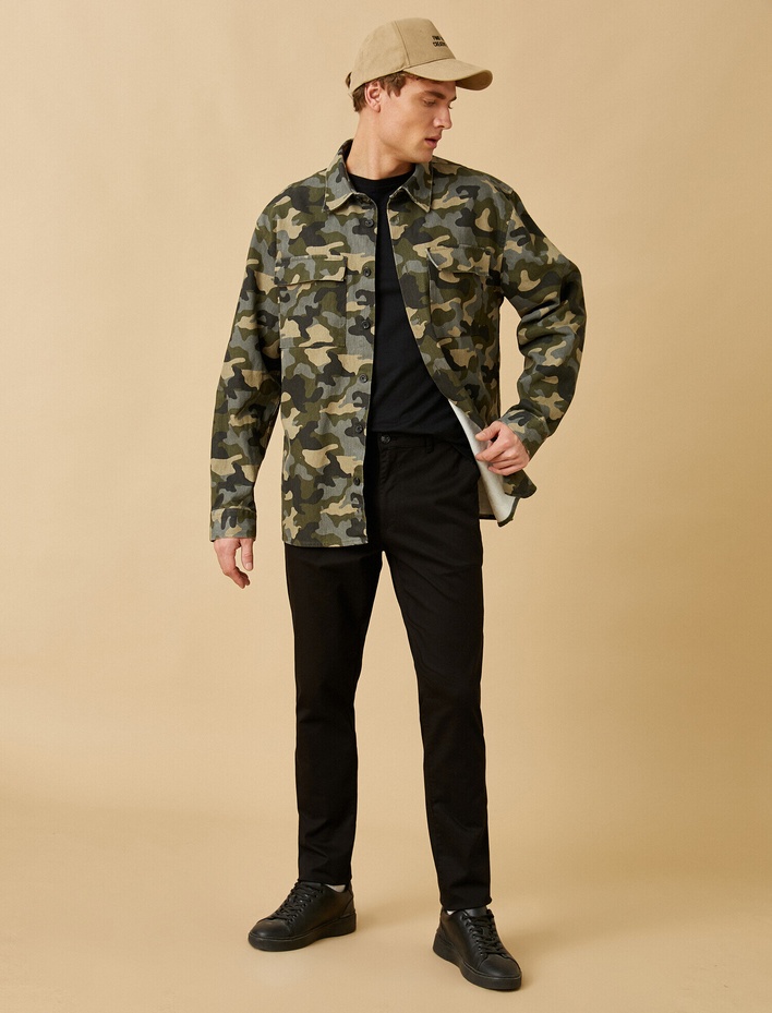  Slim Fit Pantolon Cepli Pamuklu