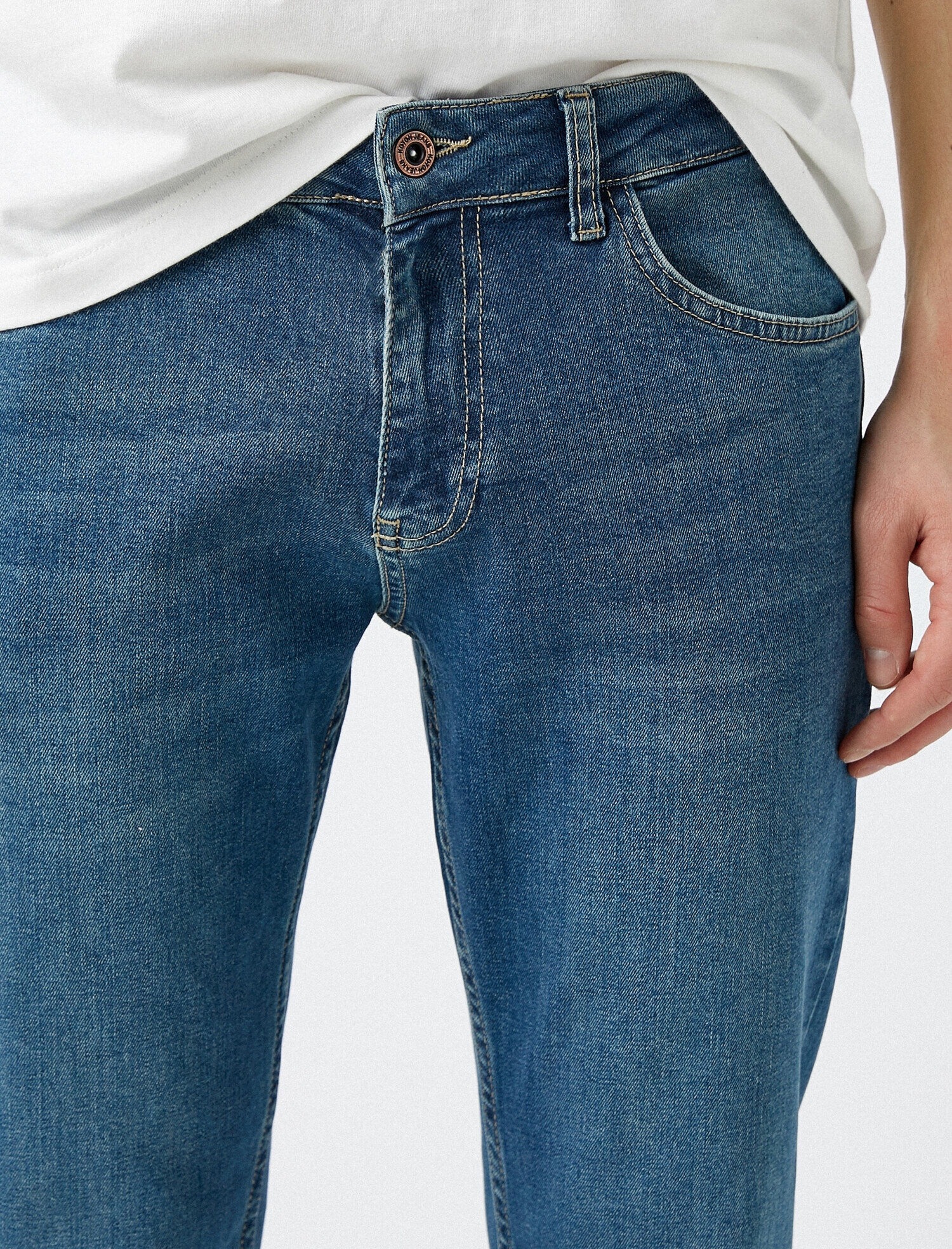   Straight Fit Boru Paça Kot Pantolon - Mark Jean