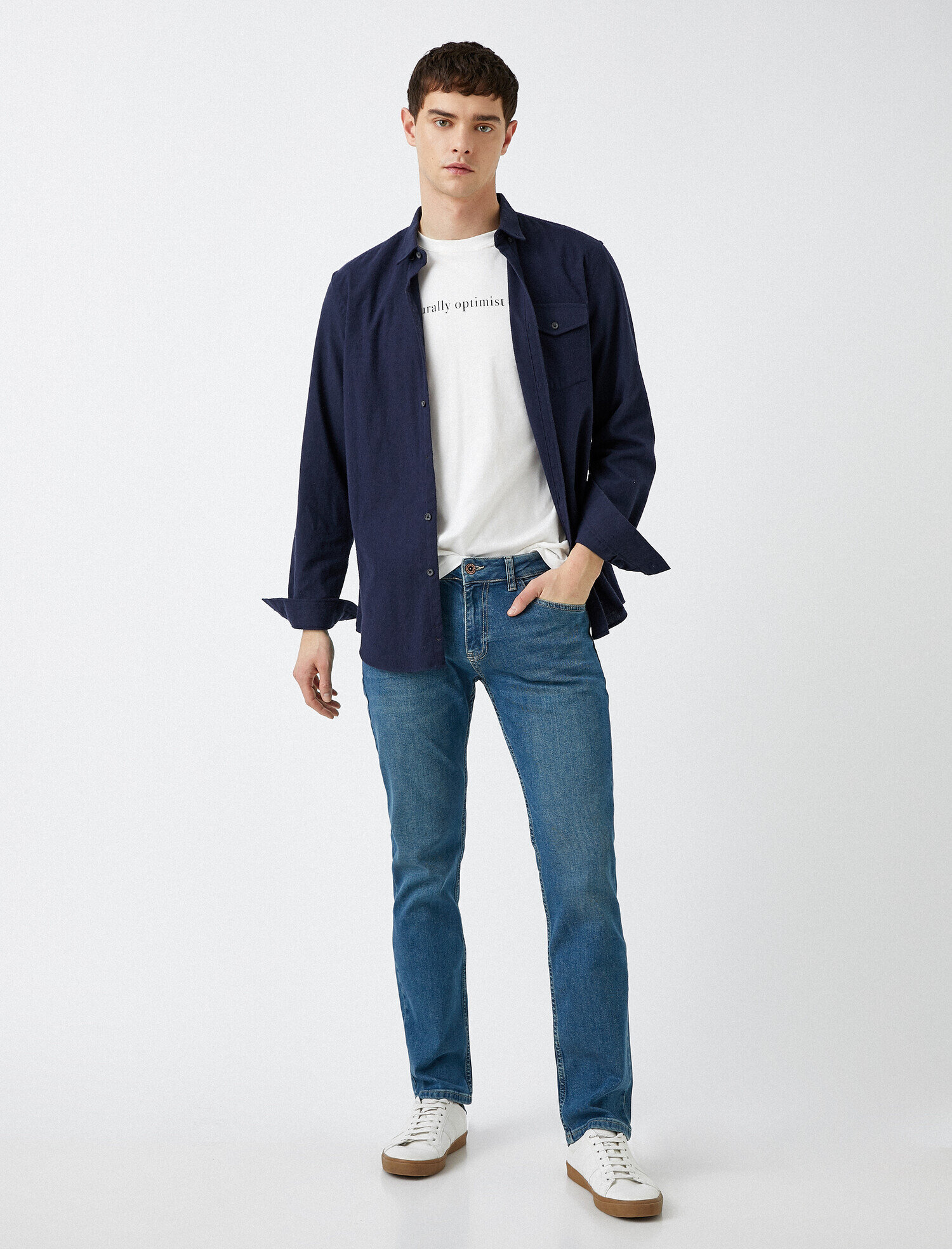   Straight Fit Boru Paça Kot Pantolon - Mark Jean