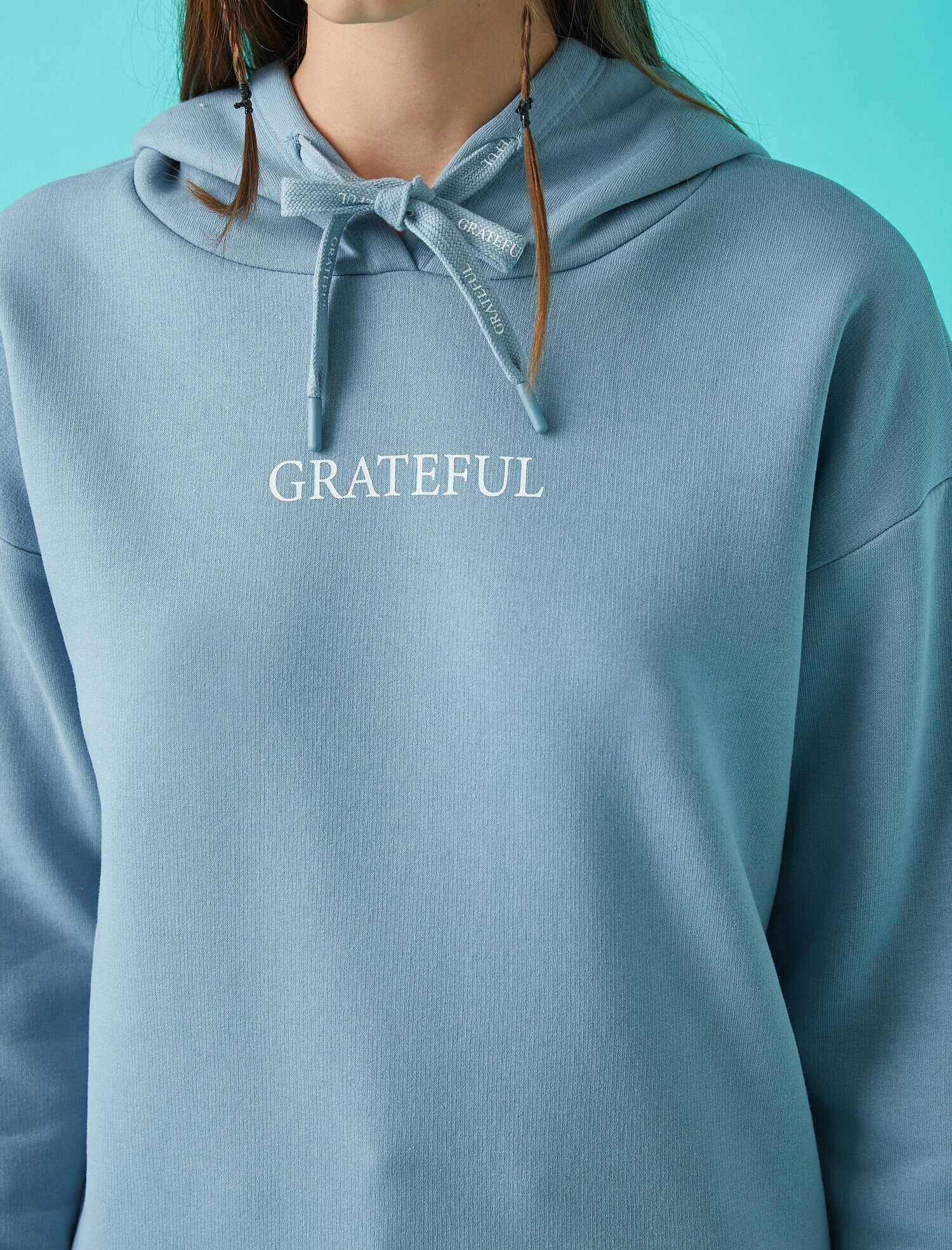   Baskılı Kapüşonlu Sweatshirt Pamuklu