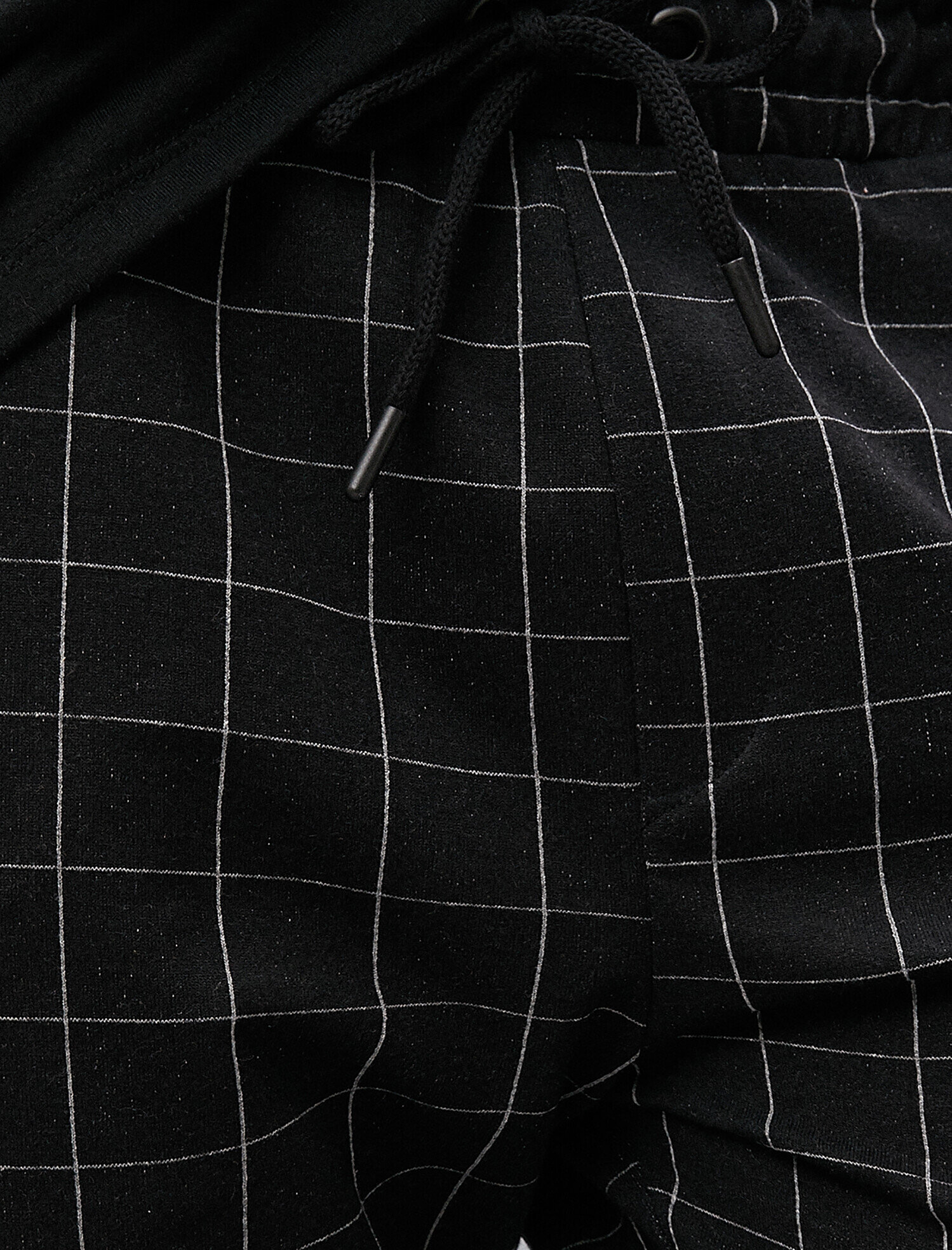   Kareli Beli Bağlamalı Eşofman Altı