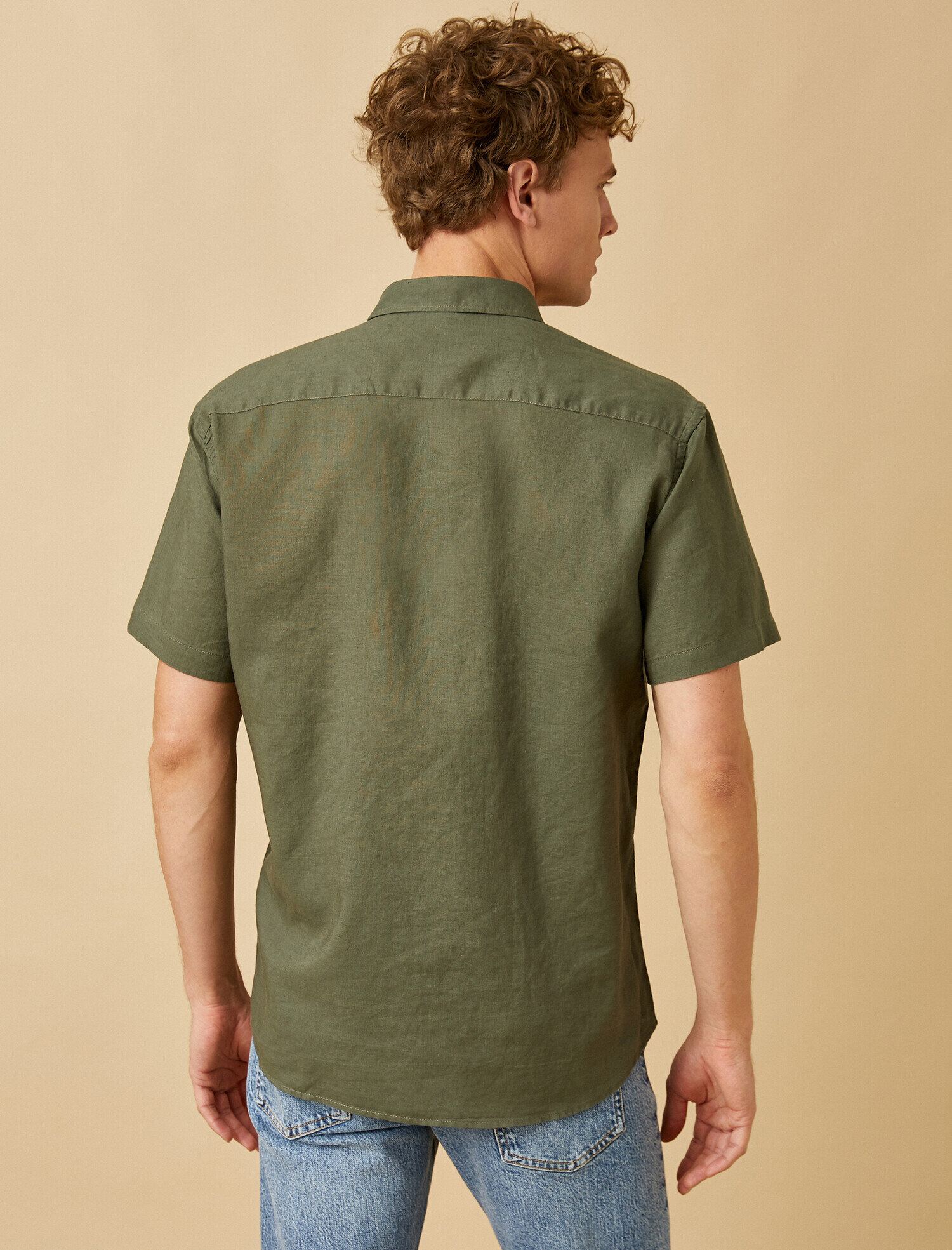 Keten Gömlek Kısa Kollu