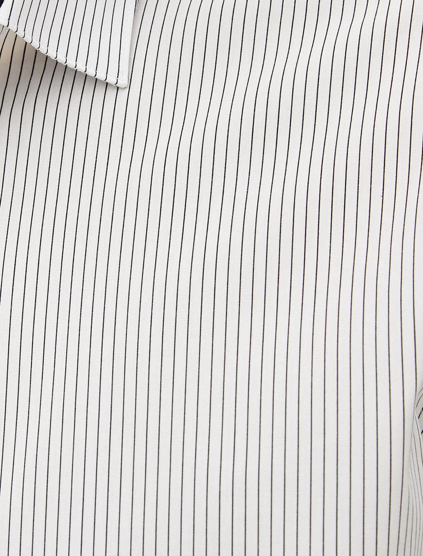   Çizgili Klasik Yaka Uzun Kollu Pamuklu Gömlek Non Iron