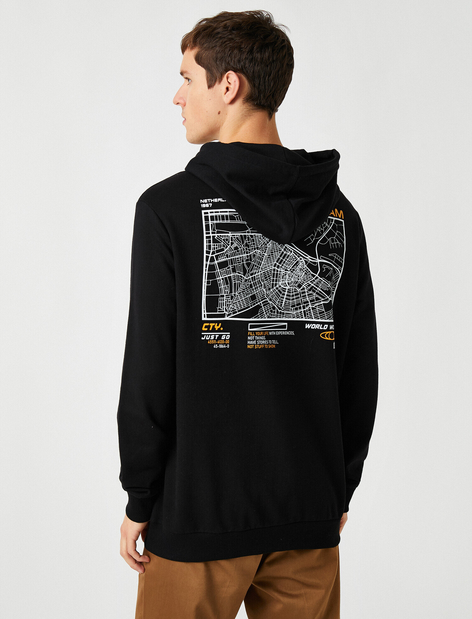   Respect Life | Yaşama Saygı - Baskılı Kapüşonlu Uzun Kollu Sweatshirt