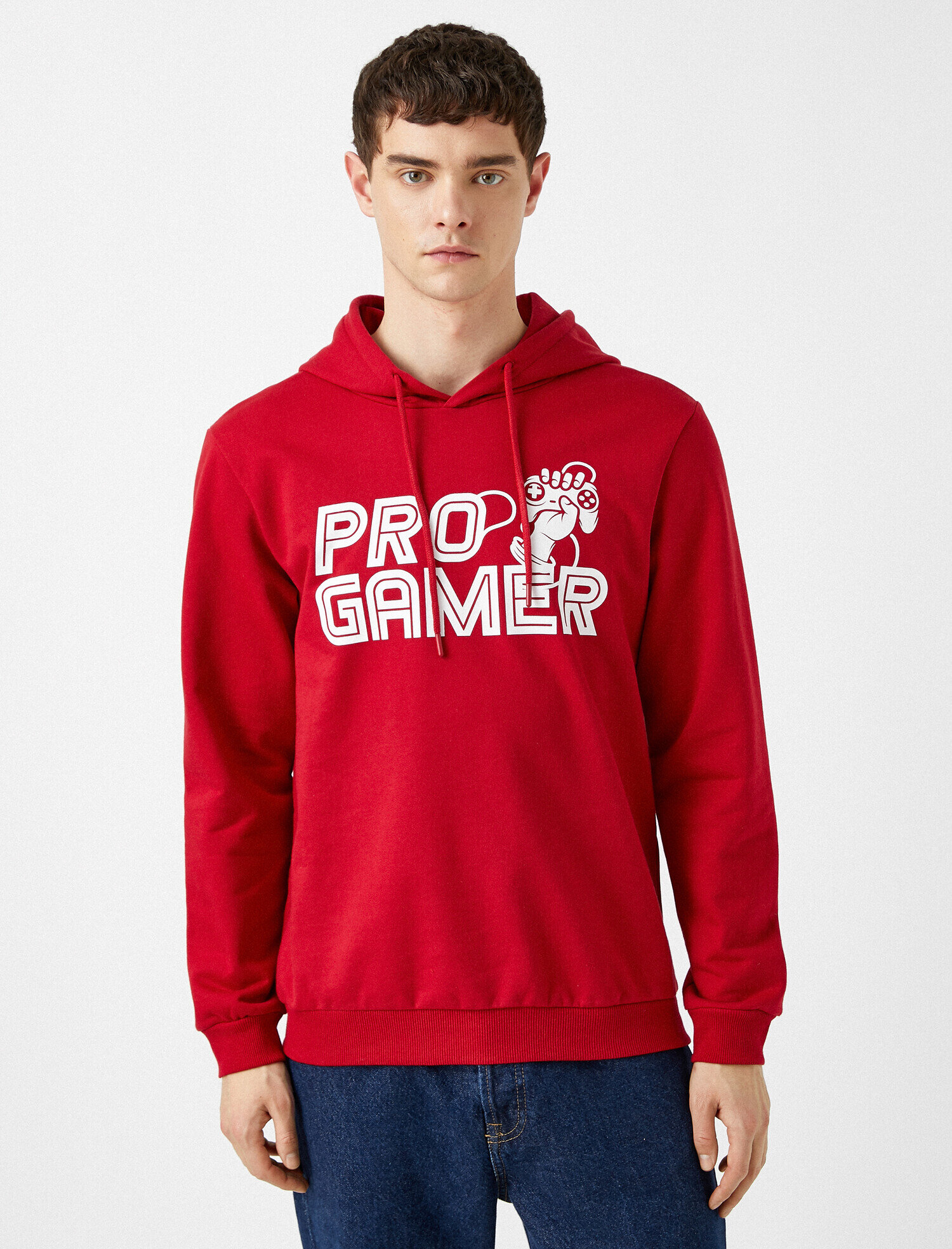   Yazılı Baskılı Kapüşonlu Sweatshirt