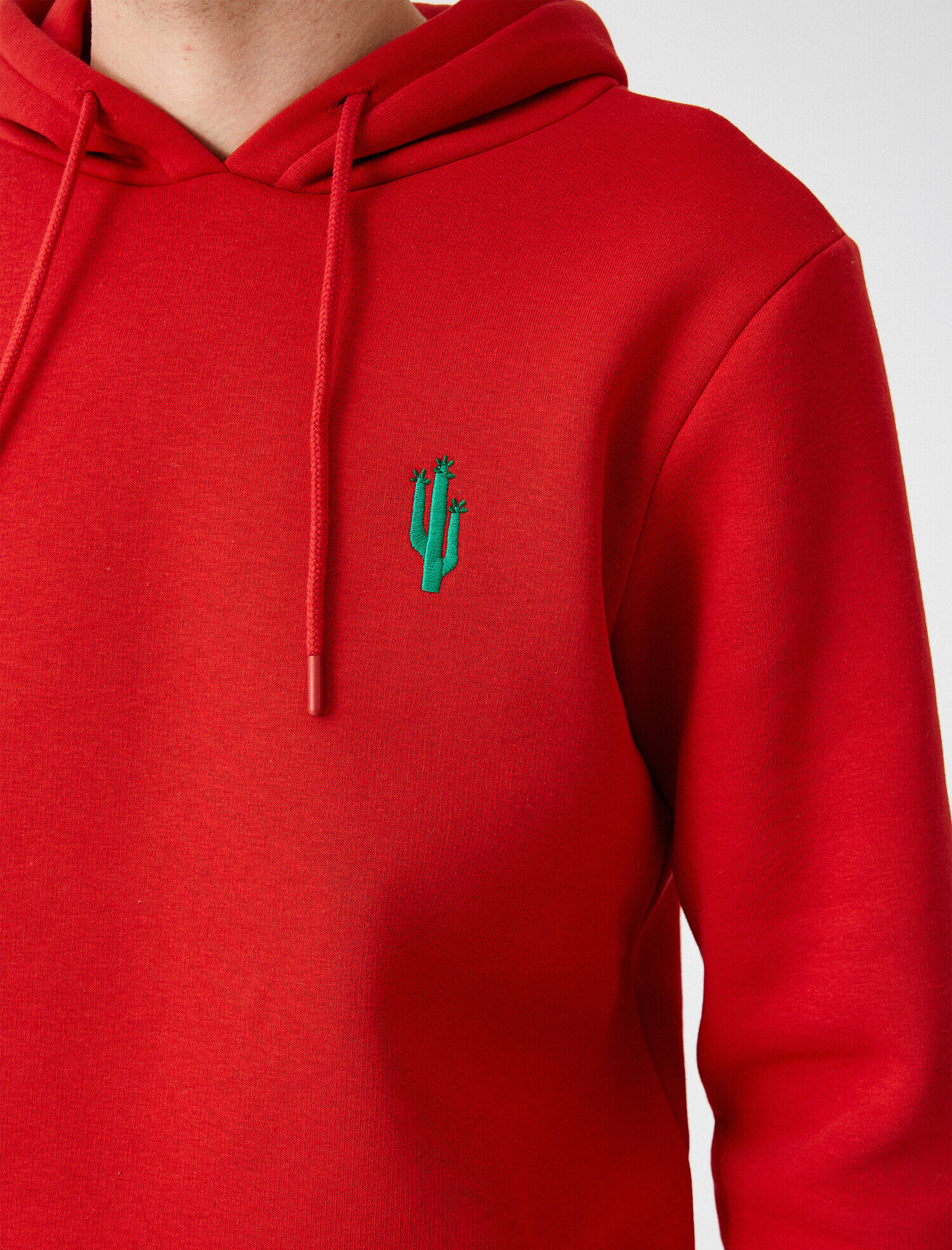   Kapüşonlu İşlemeli Uzun Kollu Sweatshirt