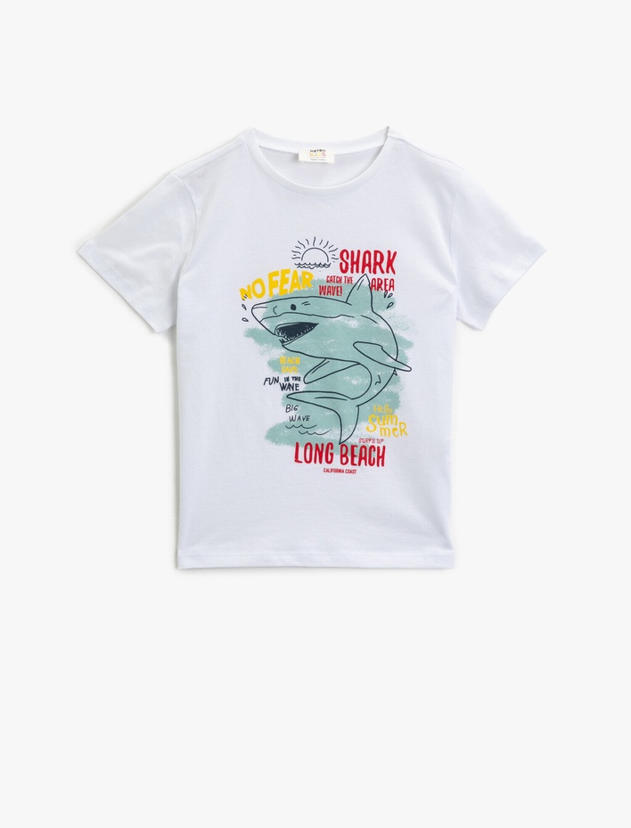 Erkek Çocuk Baskılı Tişört Kısa Kollu Pamuklu