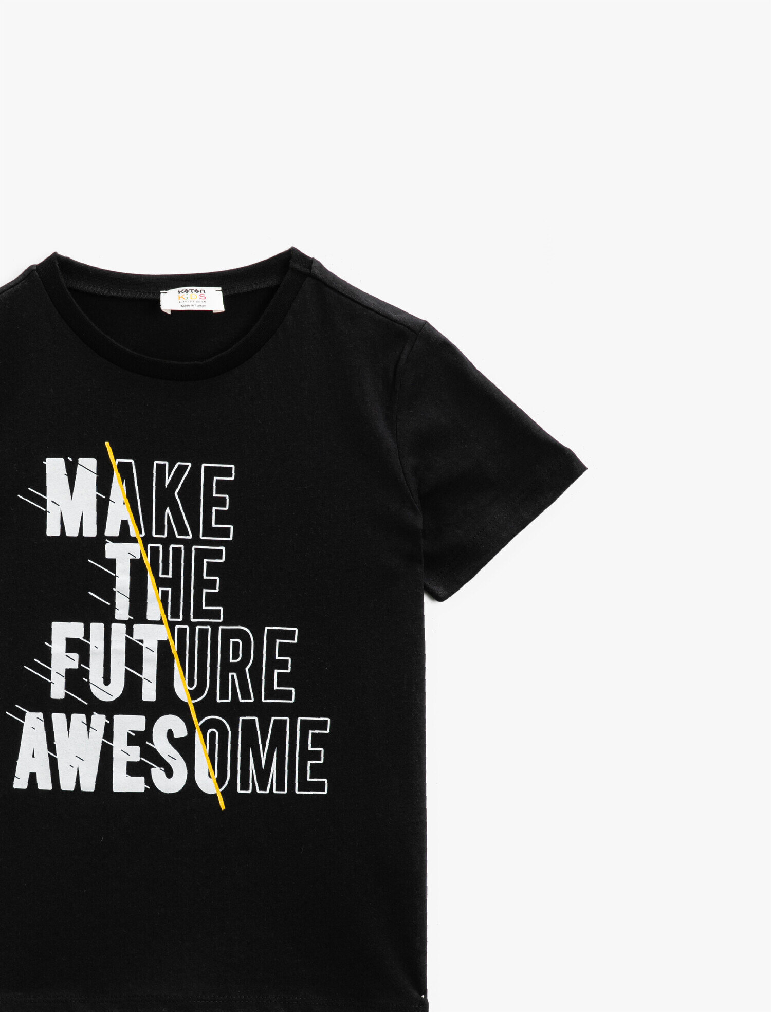  Erkek Çocuk Yazılı Tişört Bisiklet Yaka Kısa Kollu Pamuklu