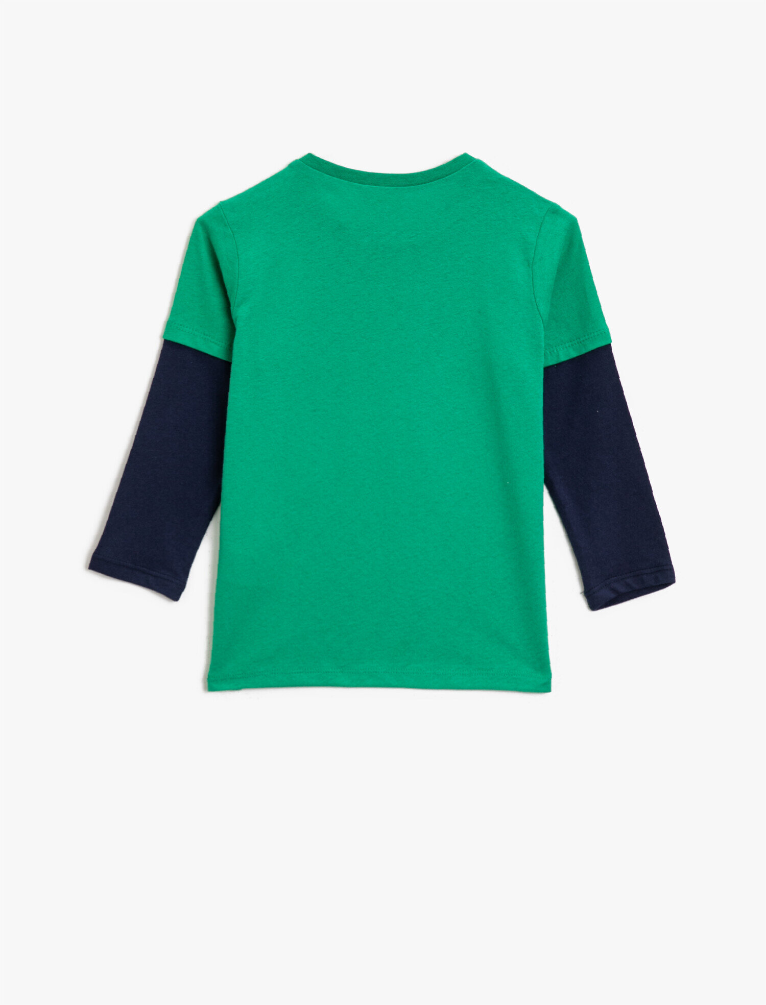  Erkek Çocuk Pamuklu Yazılı Baskılı Bisiklet Yaka Uzun Kollu Tişört